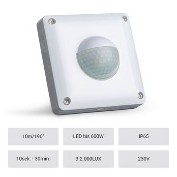 SEBSON Bewegungsmelder Bewegungsmelder Außen IP65 Unterputz - 2er Set - LED geeignet