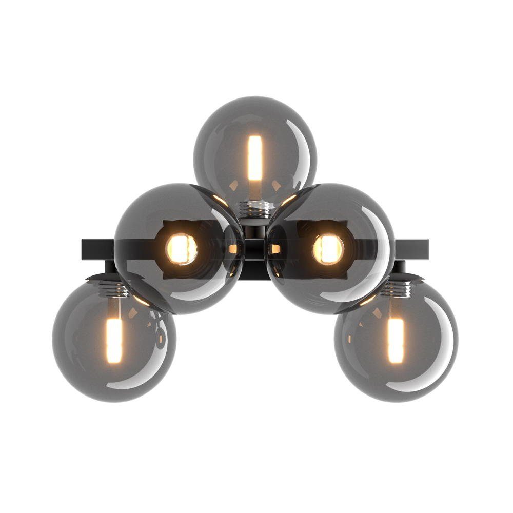 Leuchtmittel click-licht Wandleuchte Wandlampe, 5-flammig, Grau-transparent Schwarz Wandleuchte, enthalten: G9 Dallas in und warmweiss, Angabe, Wandlicht Nein, keine Wandleuchte