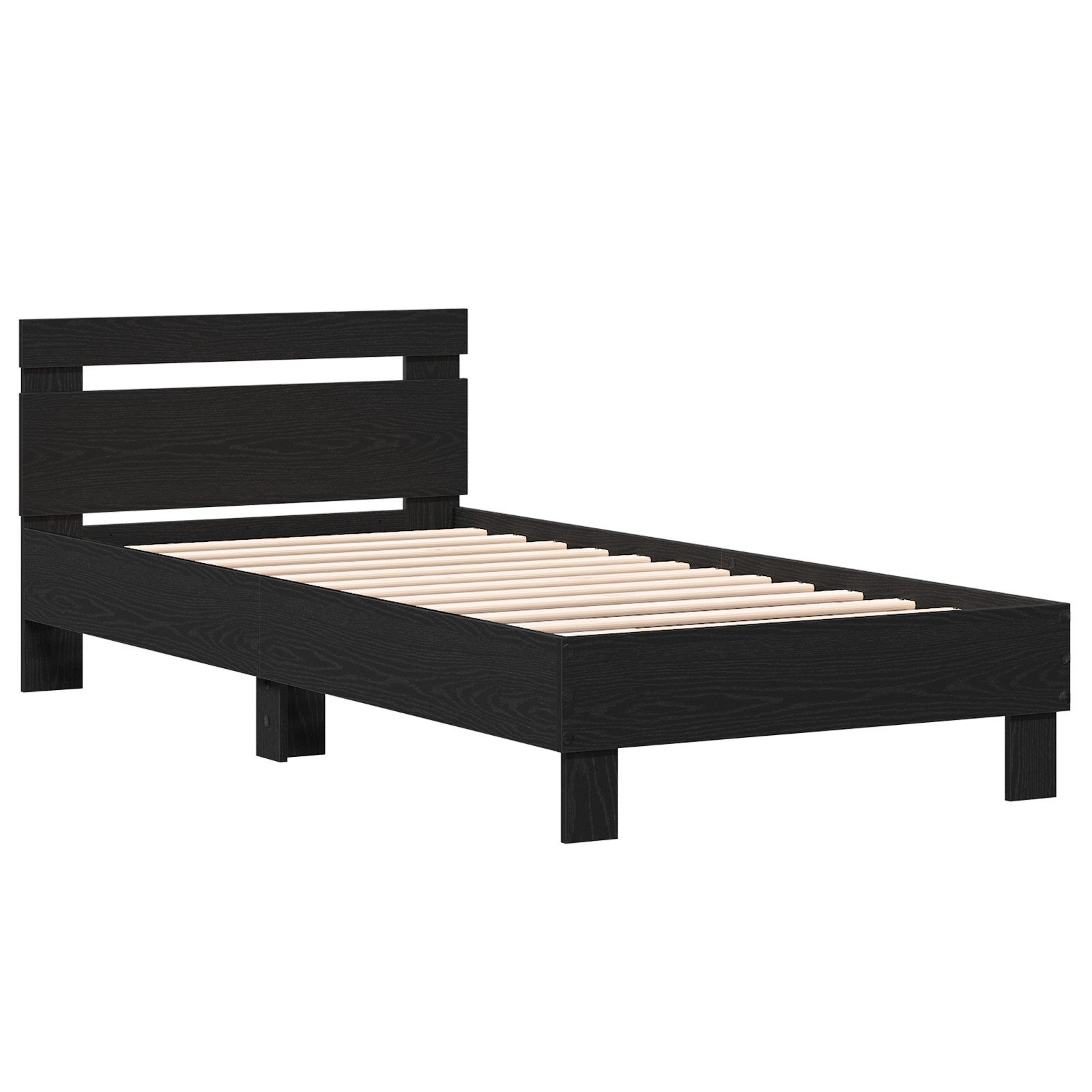 vidaXL Bett Schwarzes Eichenbettgestell – 90 günstig online kaufen