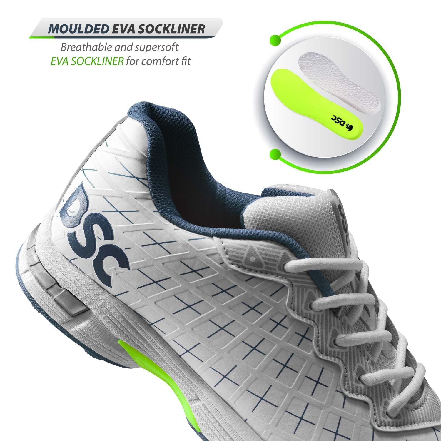 DSC Biffer 22 Cricket-Schuhe, Leichtes Obermaterial, Gummi-Außensohle, Outdoorschuh (1 Paar Cricket-Schuhe, Für Männer und Jungen, Kunstleder, Atmungsaktiv und superweich) Lesser Foot Fatique, Bietet einen einzigartigen Look