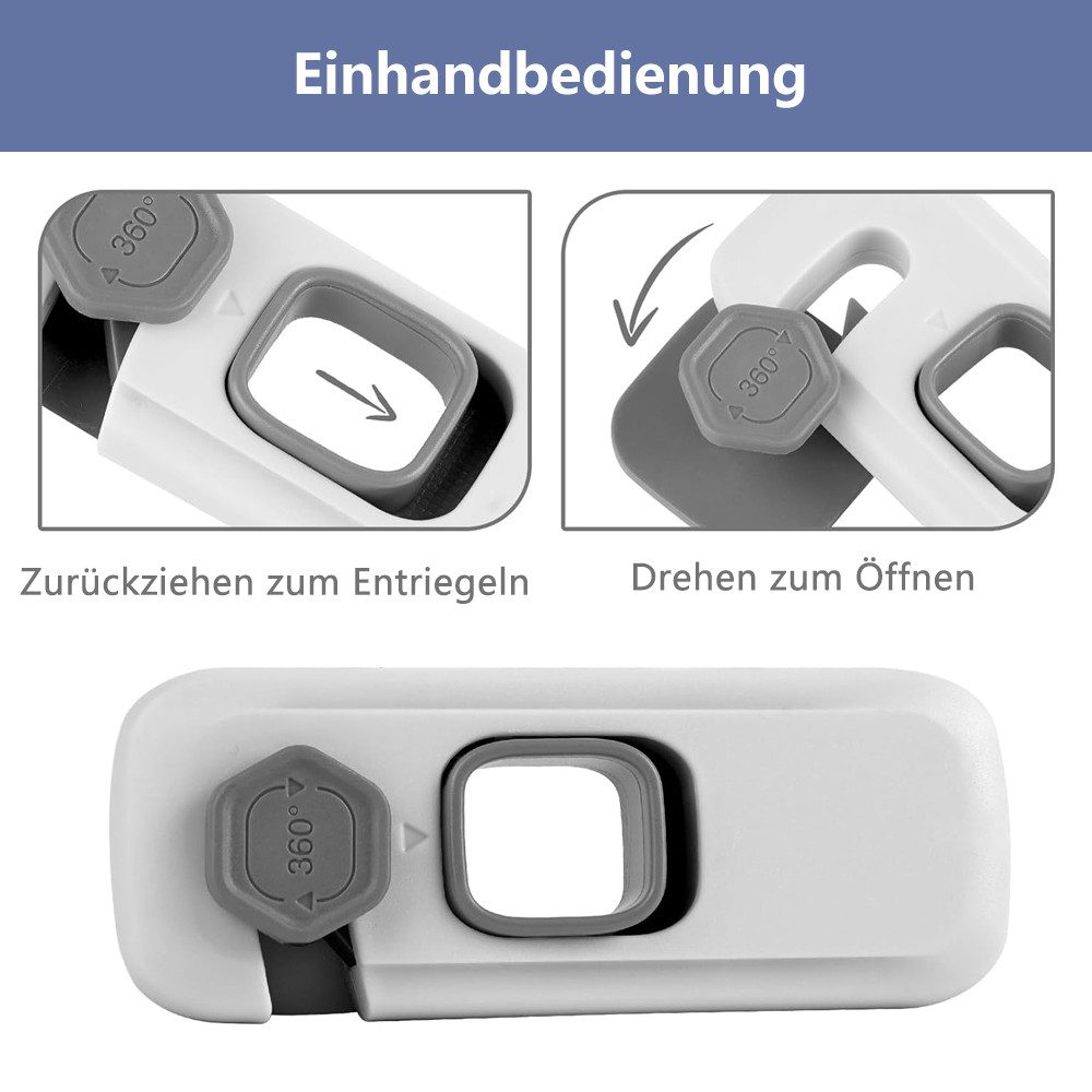 TUWENA Kindersicherung 5 Stück Kindersicherung Schrank Schubladen,Ohne Bohren Schrankschloss, Fenster Sicherungen Kinder für Waschmaschine, Schränke, Möbel, Küche