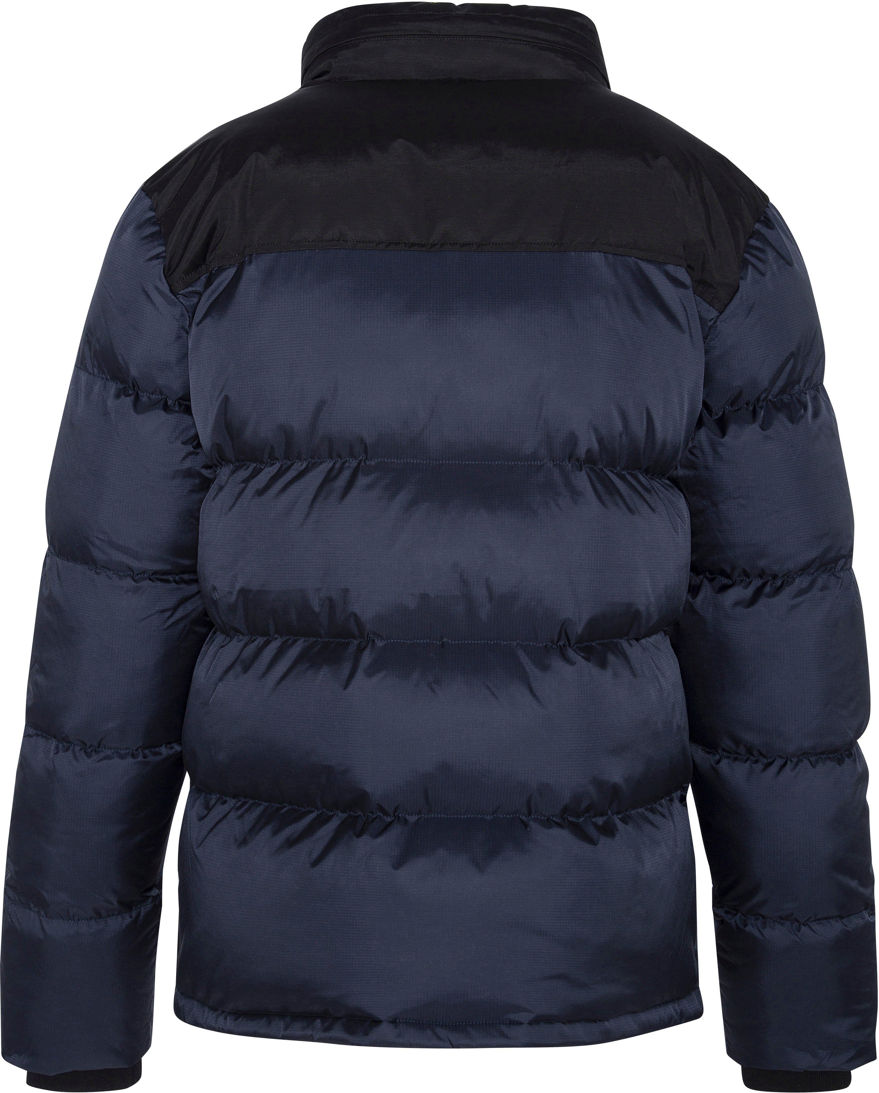 Schott NYC Steppjacke Logostickerei dezenter navy mit