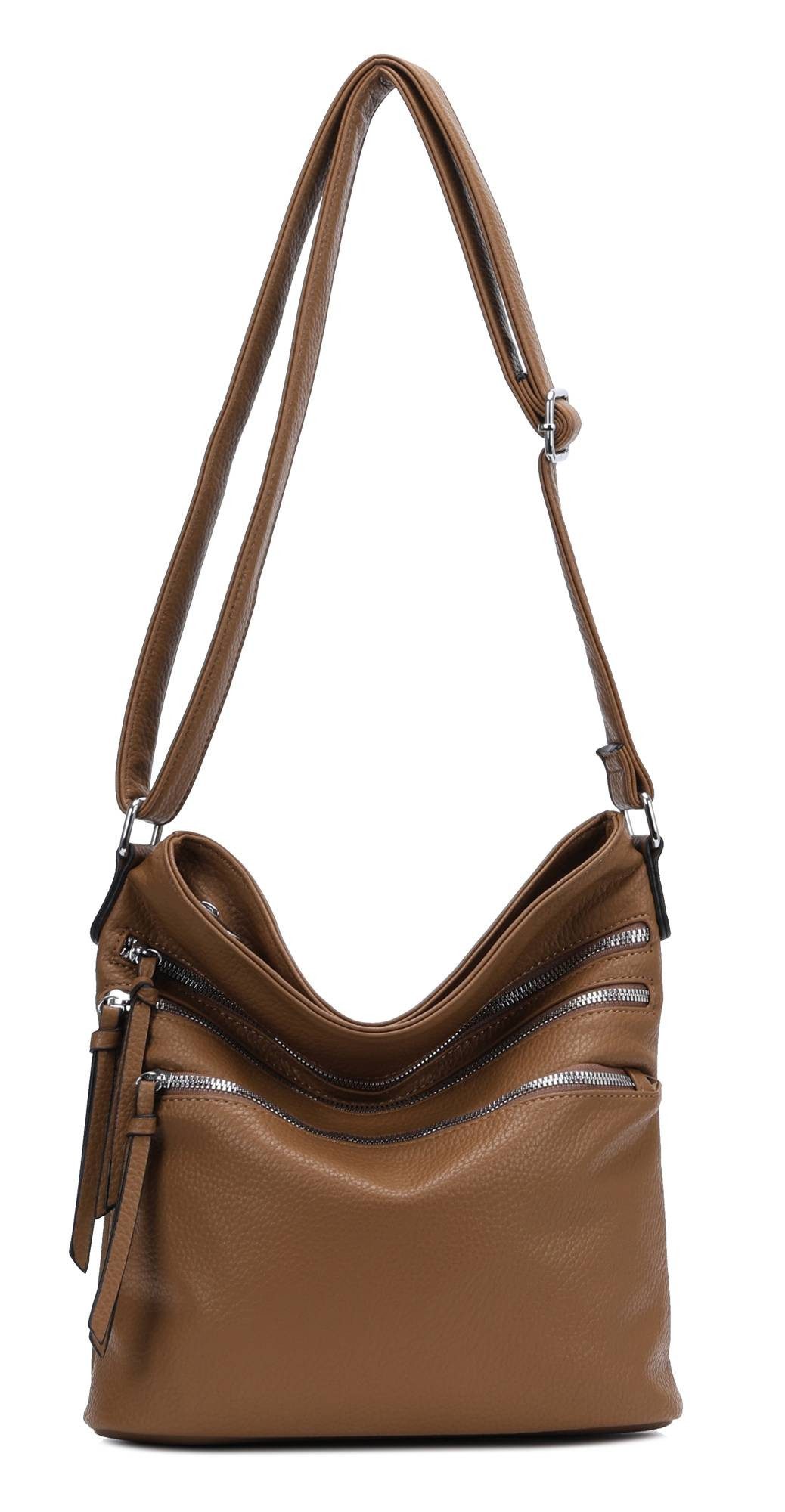 Schultertasche Damen Hand-Tasche XL Shopper Umhängetasche Cross body Over Hobo Bag