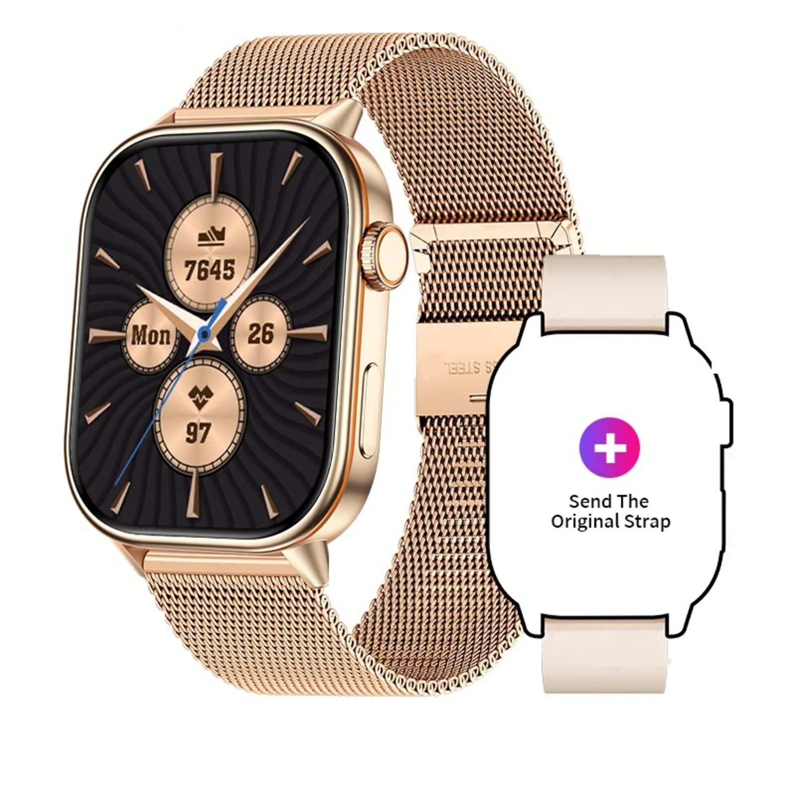 Nagham Ghazal Aswad Smartwatch GPS Tracker Kompass Outdoor Sport 2,01 Bildschirm 2025 Smartwatch (4cm cm/2.01 Zoll)