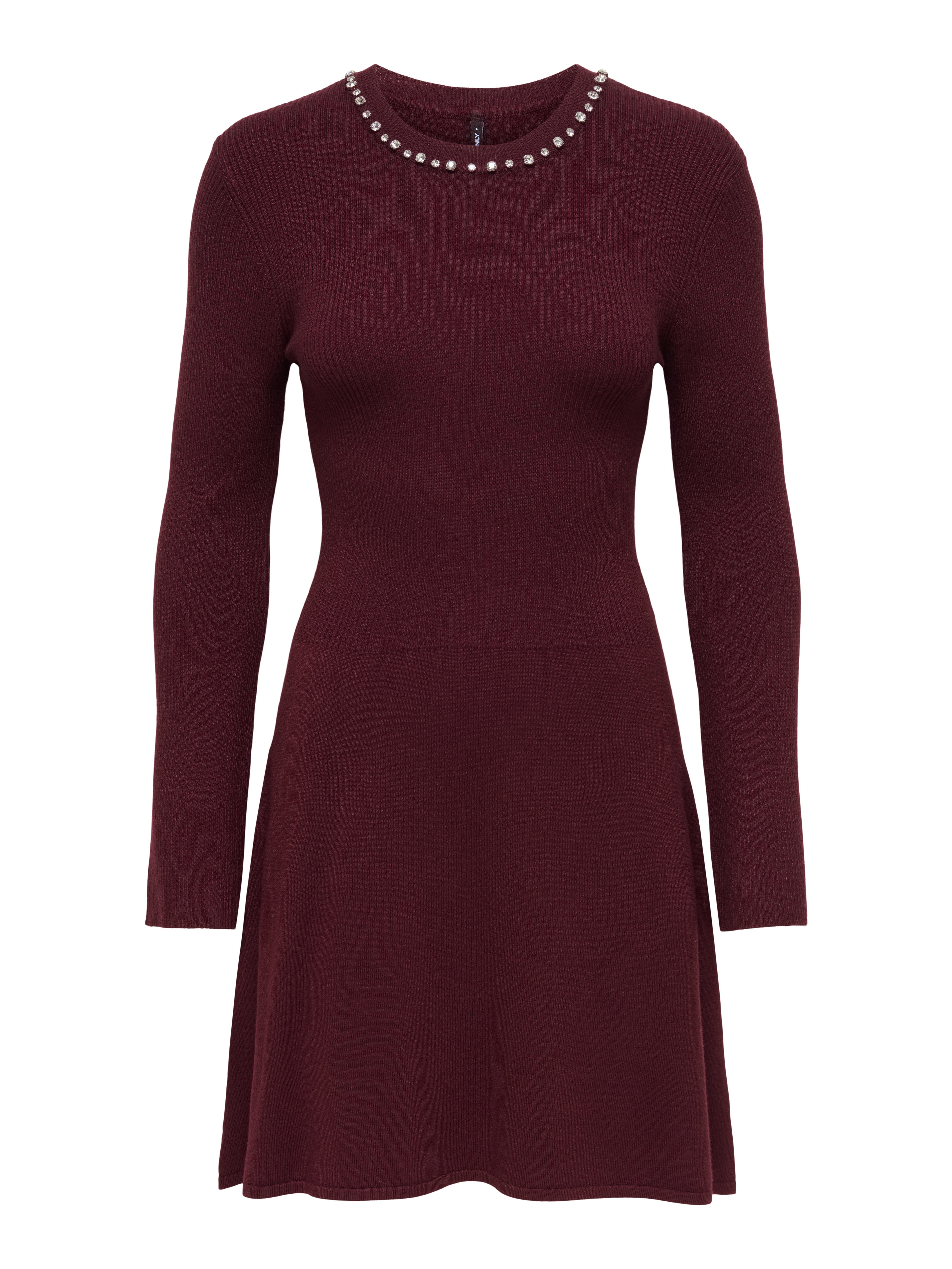 ONLY Strickkleid ONLNATASCHA LS O-NECK BLING DRESS CS KNT Viskosemischung, regular fit
