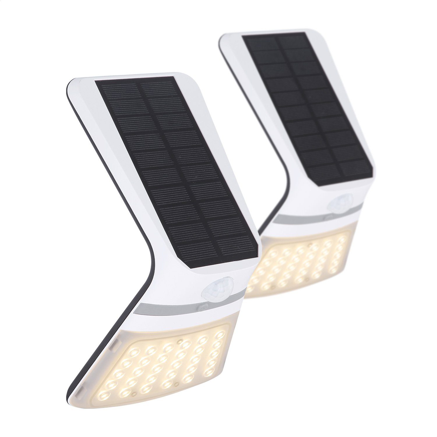 bmf-versand LED Solarleuchte Solarleuchte Garten 2er Set Wandleuchte Solarlampe Außen Außenleuchte