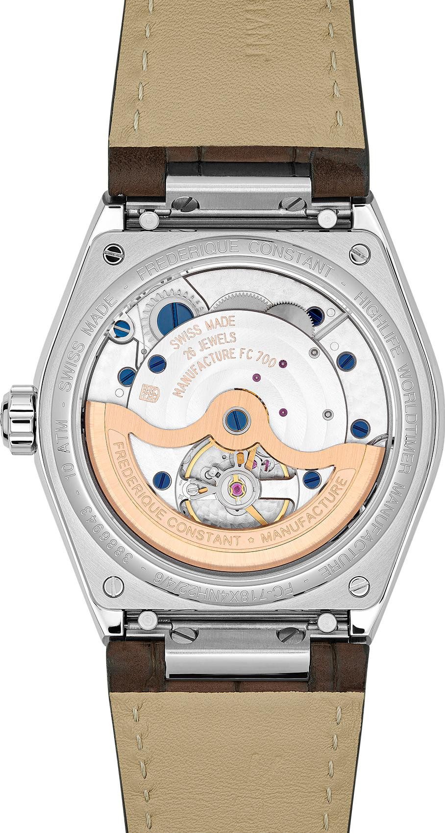 Frederique Constant Quarzuhr HIGHLIFE WORLDTIMER Herrenarmbanduhr