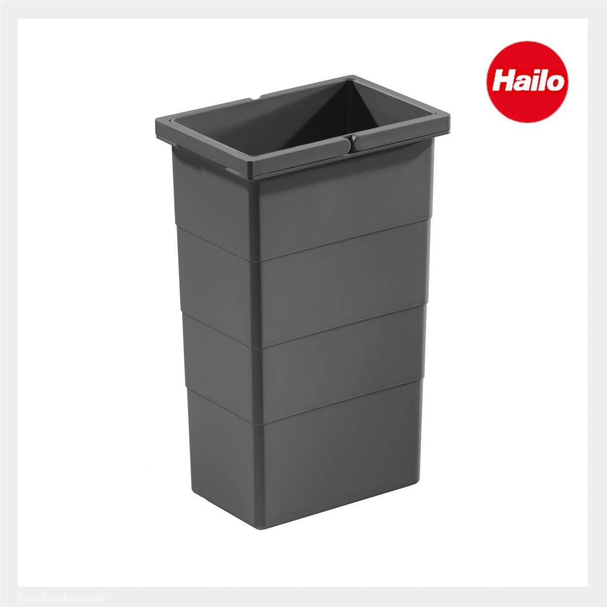 Hailo Einbaumülleimer Hailo Inneneimer 1224679 dunkelgrau 8 L 242 x 138 x 350 mm 2 Henkel – Bild 2 von 4