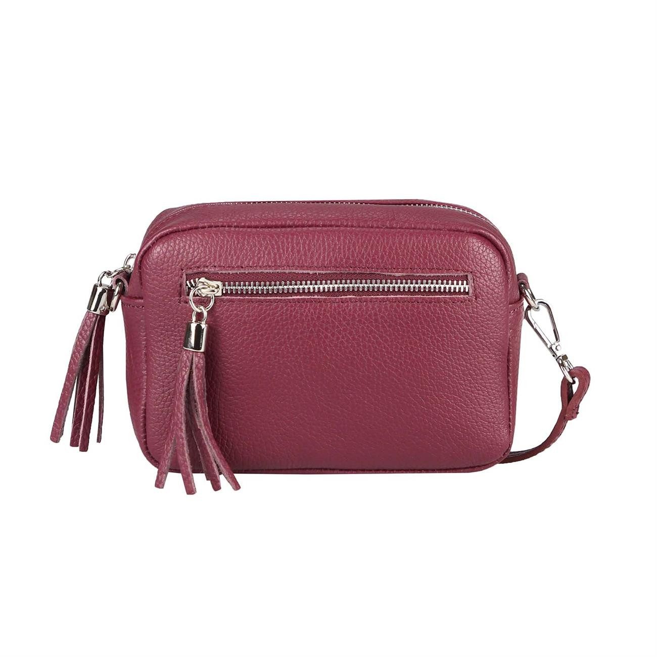 ITALYSHOP24 Schultertasche Made in Italy Damen Leder Tasche CrossOver, als Schultertasche, CrossBody, Umhängetasche tragbar