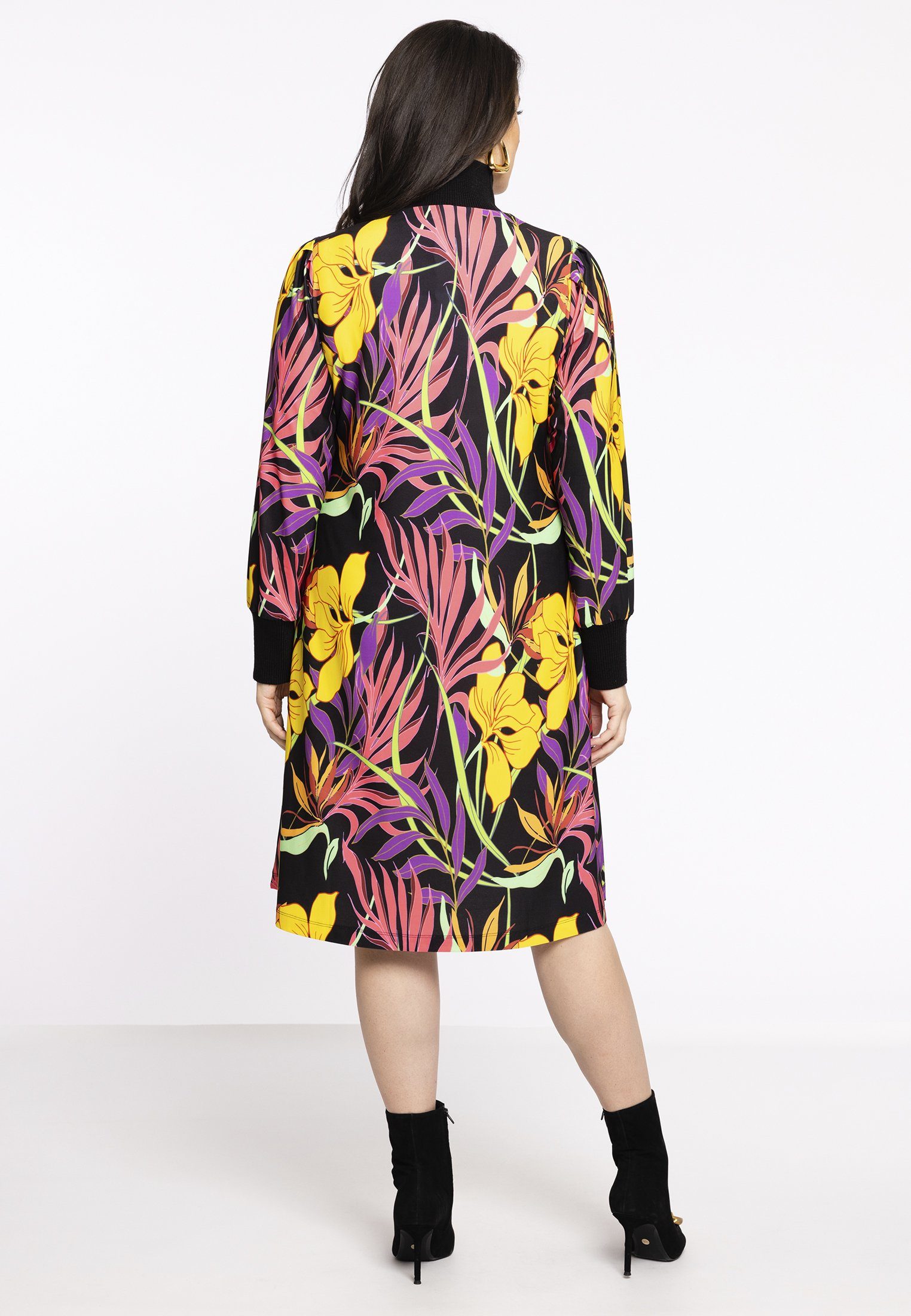 YOEK A-Linien-Kleid Damen Kleid Große Größen mit floralem Druck