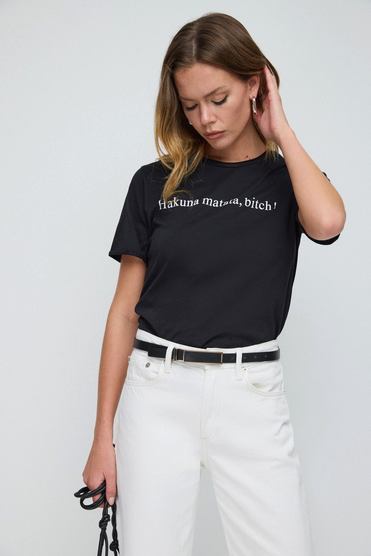 No Matter What T-Shirt Einfaches T-Shirt mit Slogan-Aufdruck