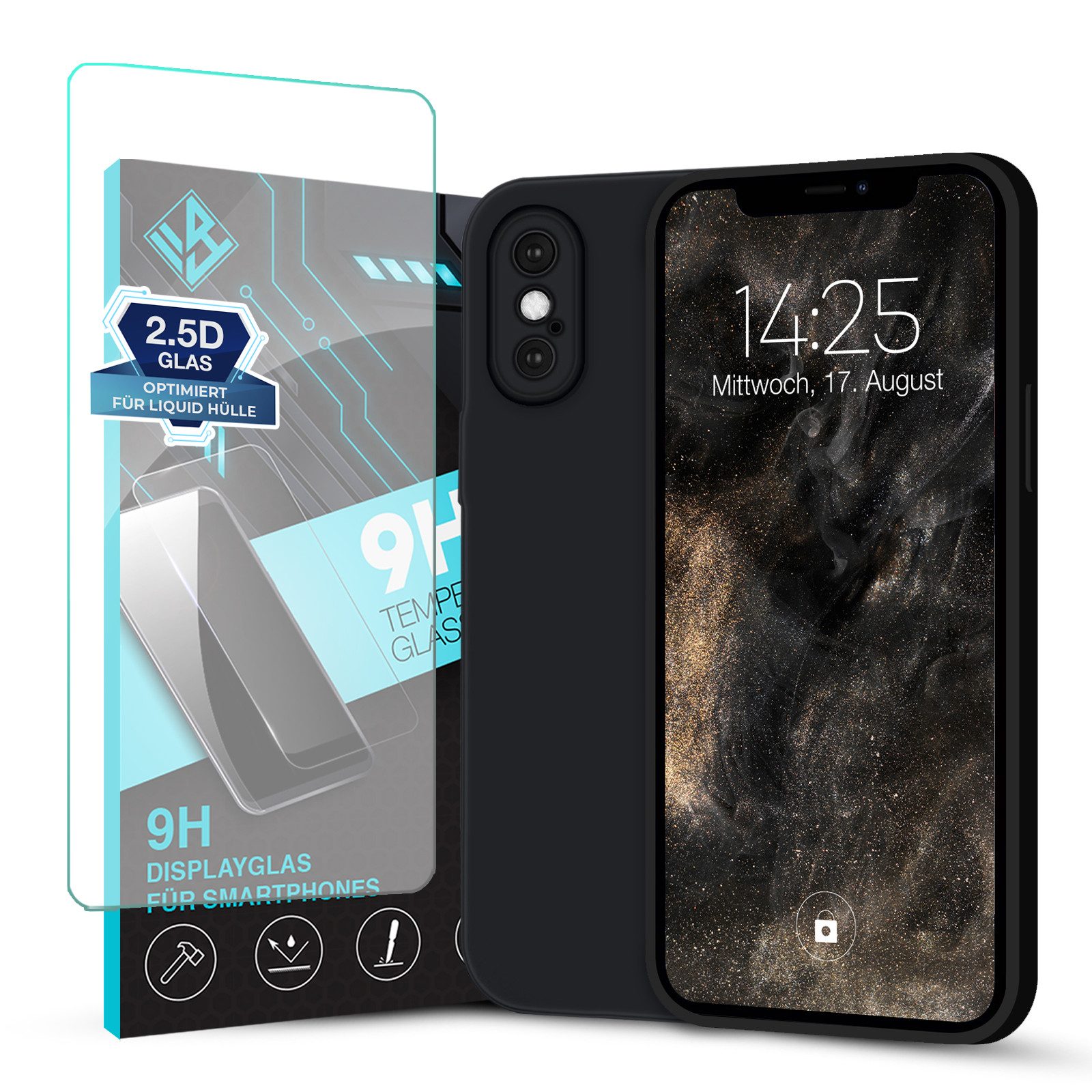 Tec-Expert Handyhülle SoftGrip Cover Hülle für Apple iPhone X, Handy Case Bumper integrierter Kameraschutz flexibel