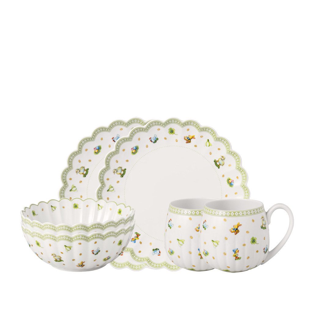 Villeroy & Boch Frühstücks-Geschirrset Easter Delight Frühstücks-Set für 2, 6tlg. (6-tlg), 2 Personen, Porzellan
