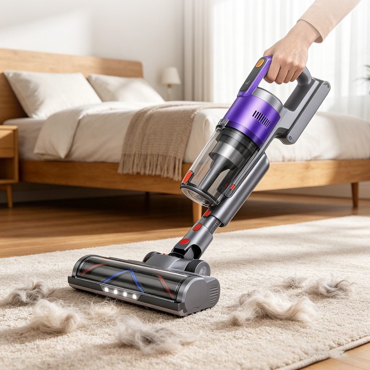AeroAxis Akku-Hand-und Stielstaubsauger Akku Staubsauger Kabellos 80000pa 75min Laufzeit, für Tierhaare, 680 W, beutellos, Kabellos nutzbar,LED-Anzeige,Wandhalterung für platzsparende Lagerung
