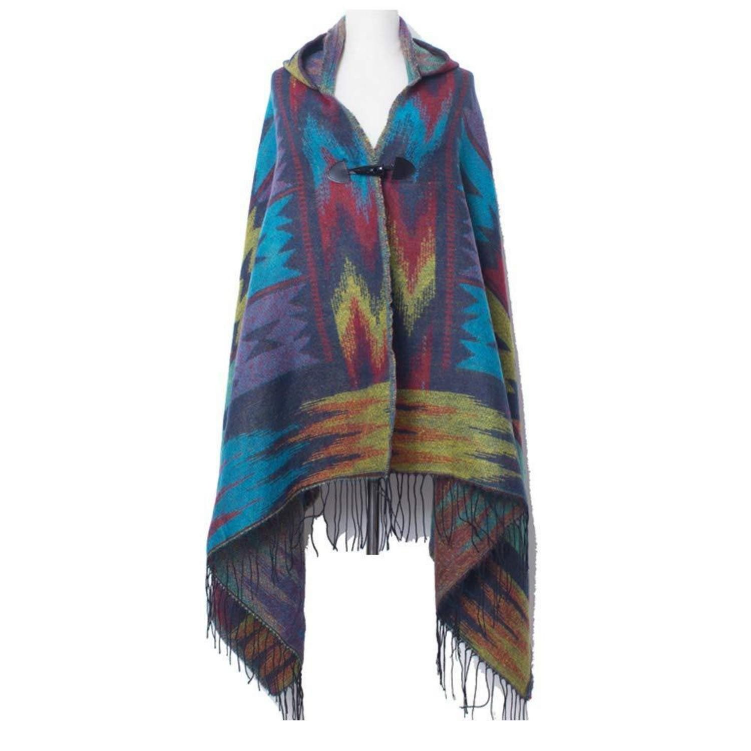 LuxusKollektion Kaschmirschal Cape Damen Kaschmir Blau One Size, (1-St)