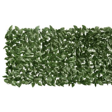 furnicato Sonnenschirm Balkon-Sichtschutz mit Dunkelgrünen Blättern 400x75 cm