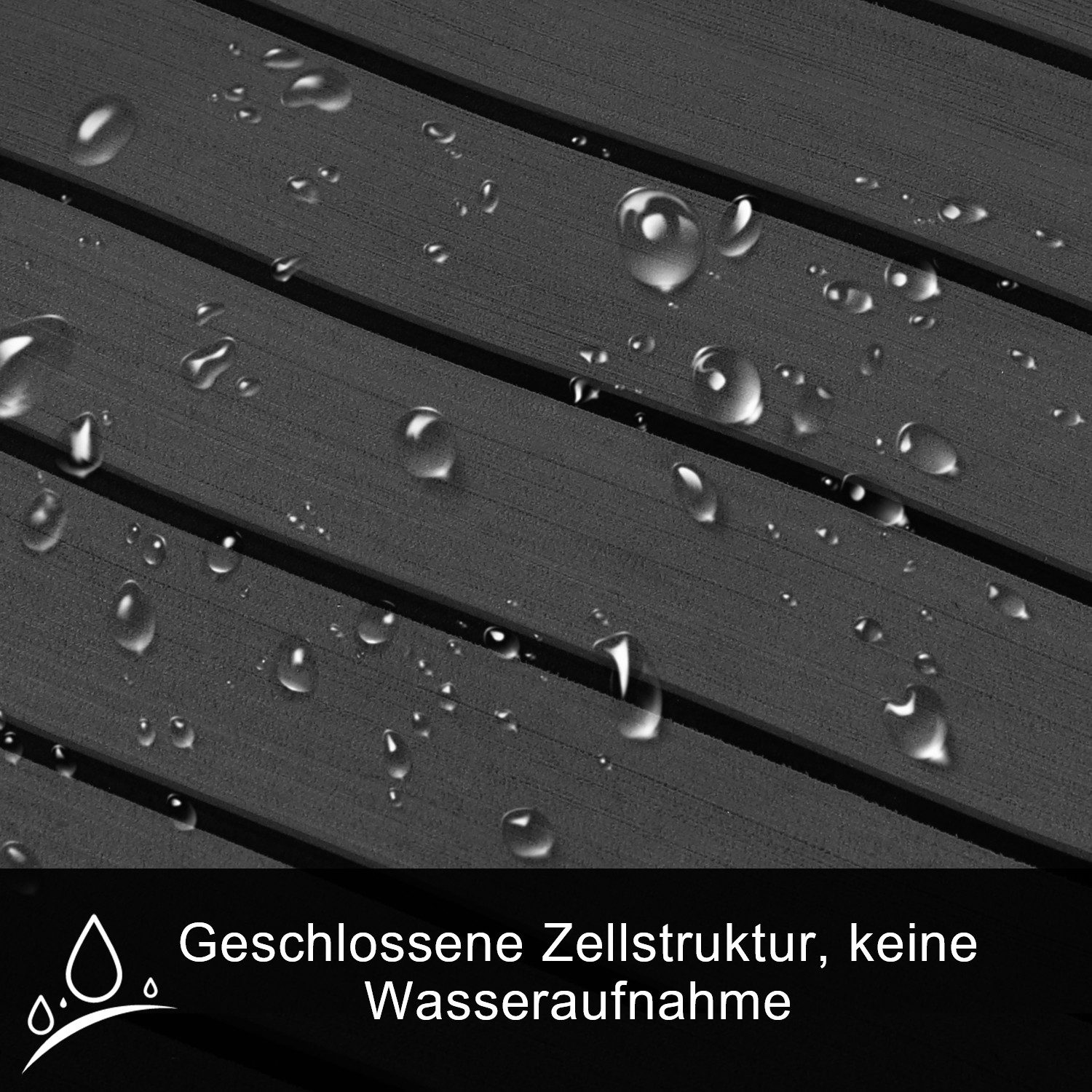 Clanmacy Bodenmatte Bodenbelag Matte Teak EVA Deck Teppich Schaum Anti-Rutsch 240*90CM – Bild 4 von 5