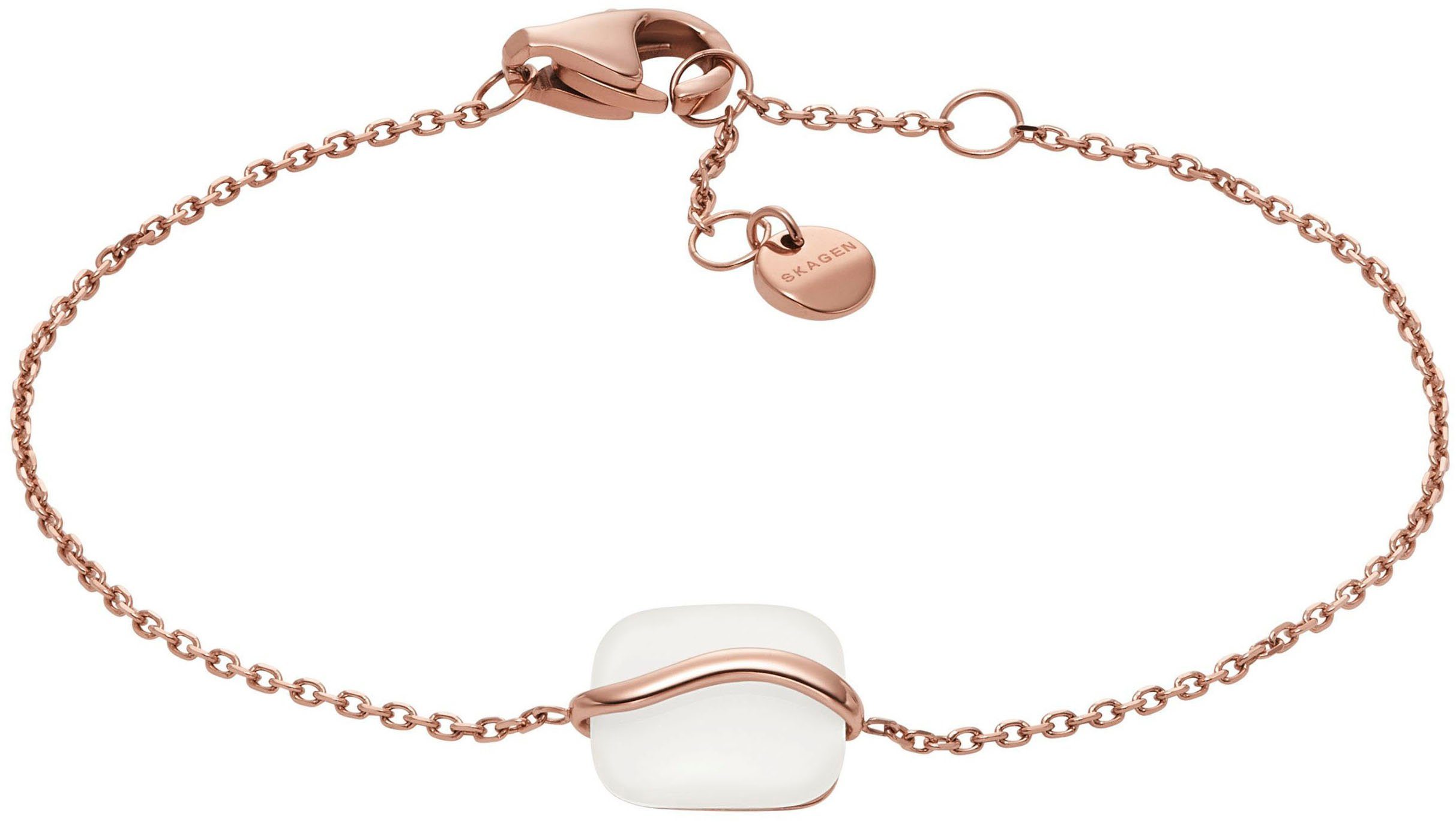 SKAGEN Armband Schmuck Geschenk Edelstahl SOFIE SEA GLASS, mit Glasstein
