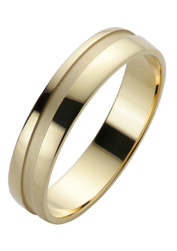 Firetti Trauring Schmuck Geschenk Gold 585 Hochzeit Ehering Trauring "LIEBE", Made in Germany, wahlweise mit oder ohne Brillant