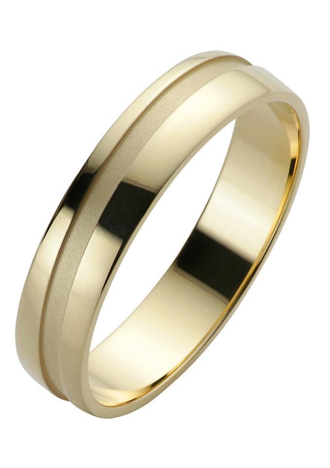 Firetti Trauring Schmuck Geschenk Gold 585 Hochzeit Ehering Trauring  "LIEBE", Made in Germany - mit o. ohne Brillant/Diamant