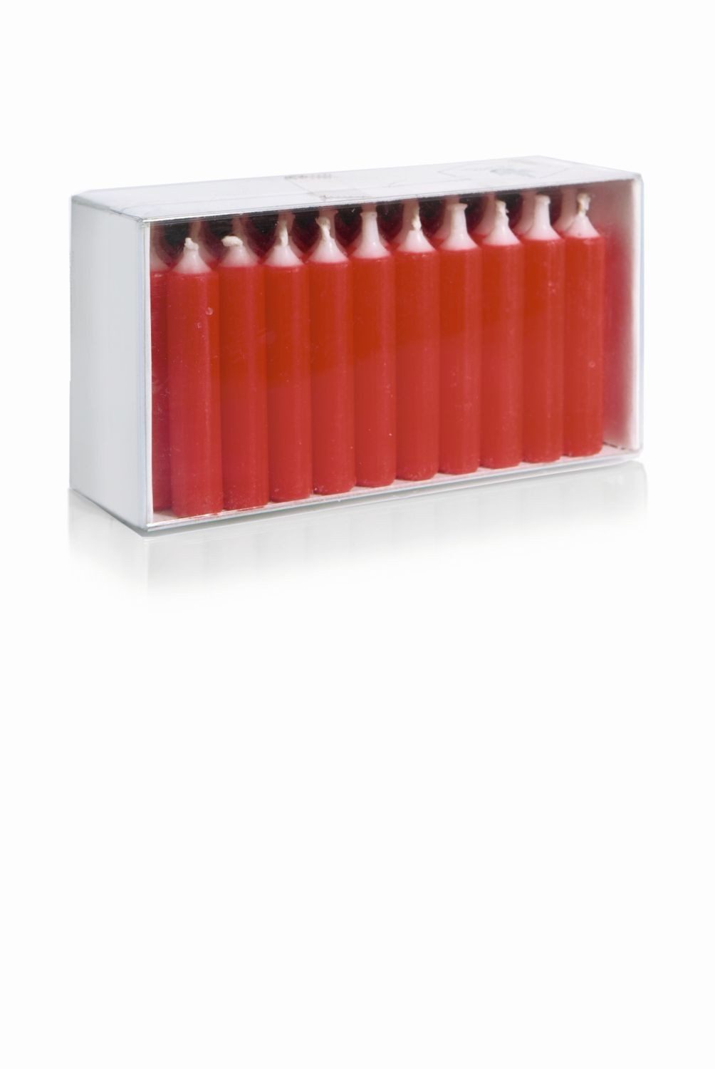 INNA-Glas Tafelkerze Mini-Kerzen CONLEY, 40 Stück, rot, 6,3cm, Ø1,2cm - Made in Germany