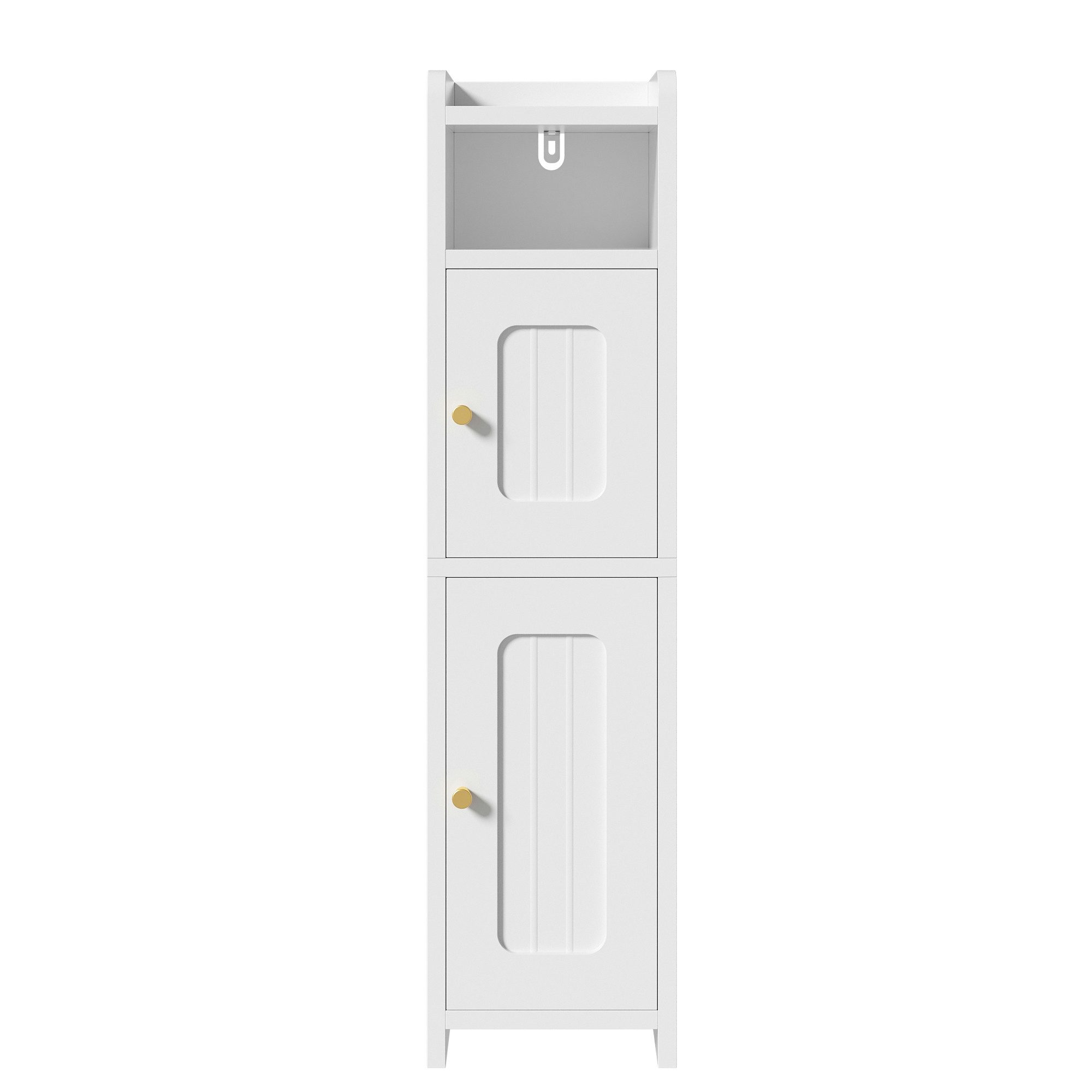 Flieks Badkommode schmaler Hochschrank Badezimmerschrank mit verstellbarer Einlegeboden (1 St., 20x20x80 cm), Multifunktionsschrank Mehrzweckschrank Weiß, Metal – Bild 5 von 5