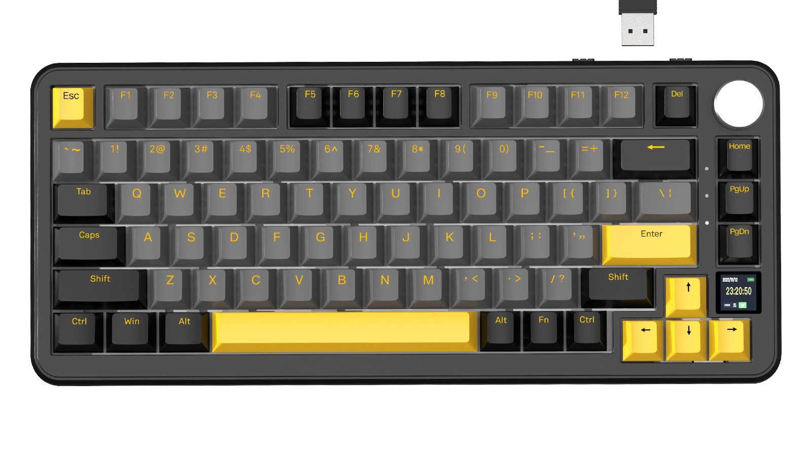 ATTACK SHARK X85PRO Mechanische Tastatur mit drei Modi,TFT-Bildschirm Gaming-Tastatur (75 % CNC-Knopf, 5-lagige Polsterung, Hot-Swap-Linearschalter, RGB)