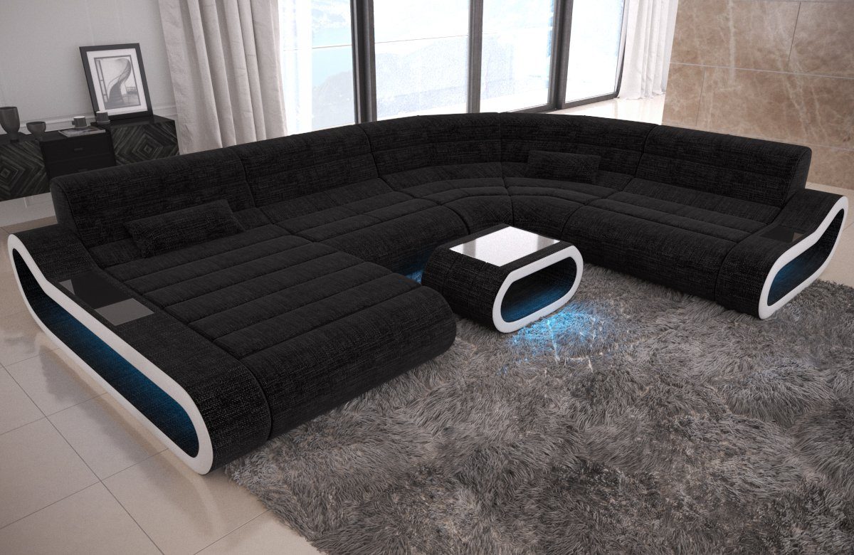Sofa Dreams Wohnlandschaft »Concept H«, XXL U Form Stoffsofa mit LED,  Designersofa mit ergonomischer Rückenlehne online kaufen | OTTO