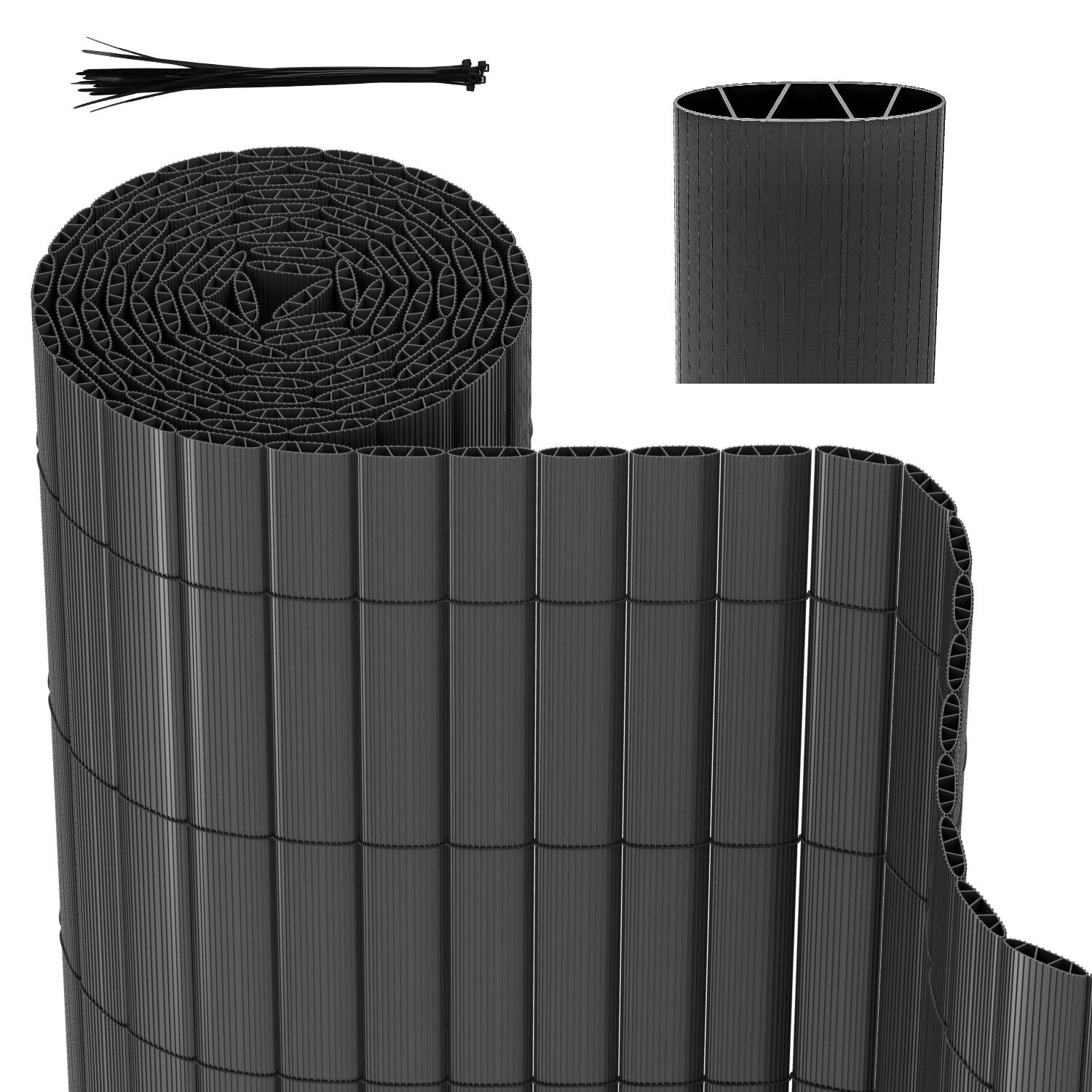 Clanmacy Balkonsichtschutz PVC Sichtschutzmatte Sichtschutz Balkon ohne Boh günstig online kaufen