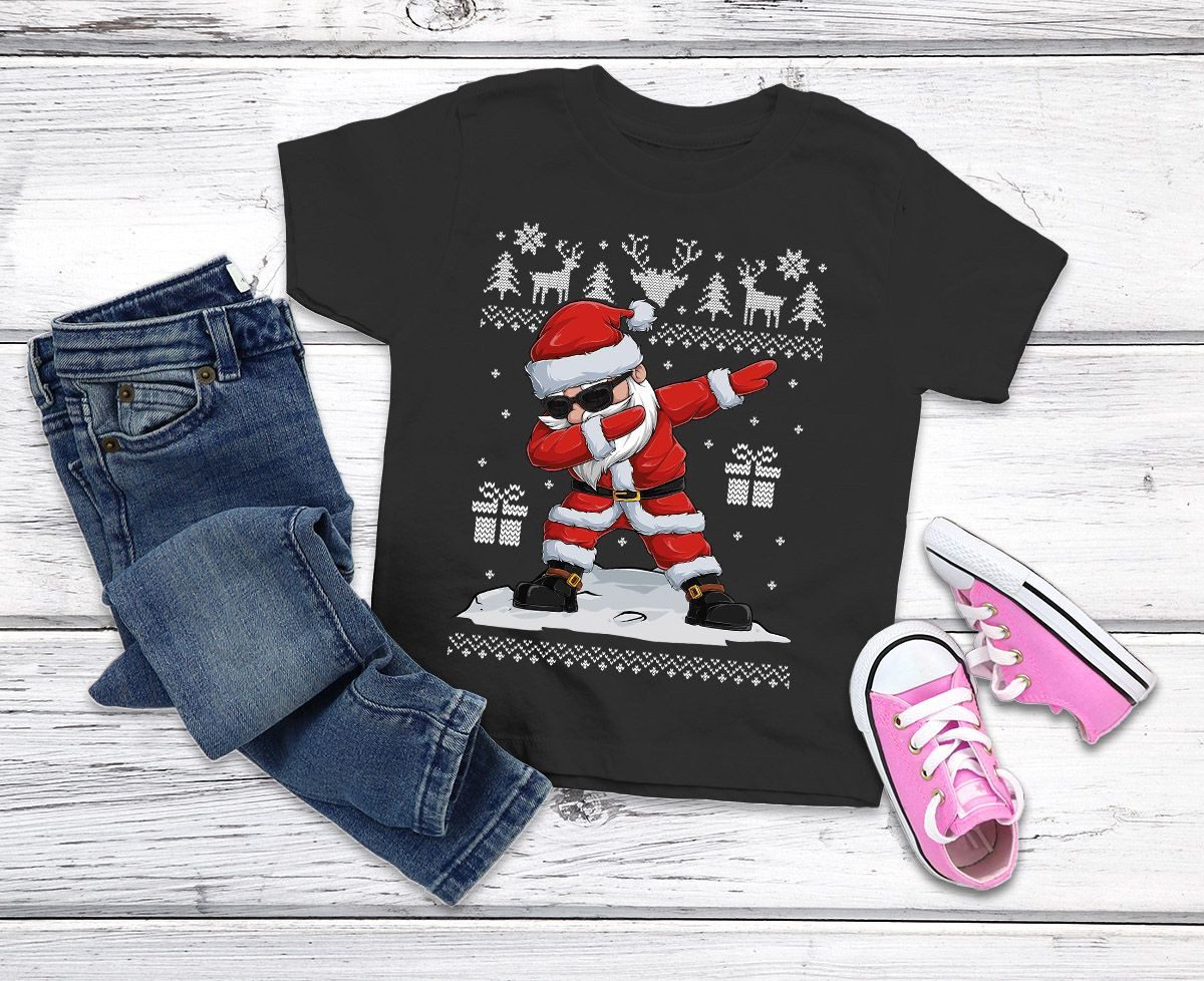 MoonWorks Print-Shirt Kinder T-Shirt Weihnachten Dabbing Santa Weihnachtsmann Dab Fun-Shirt