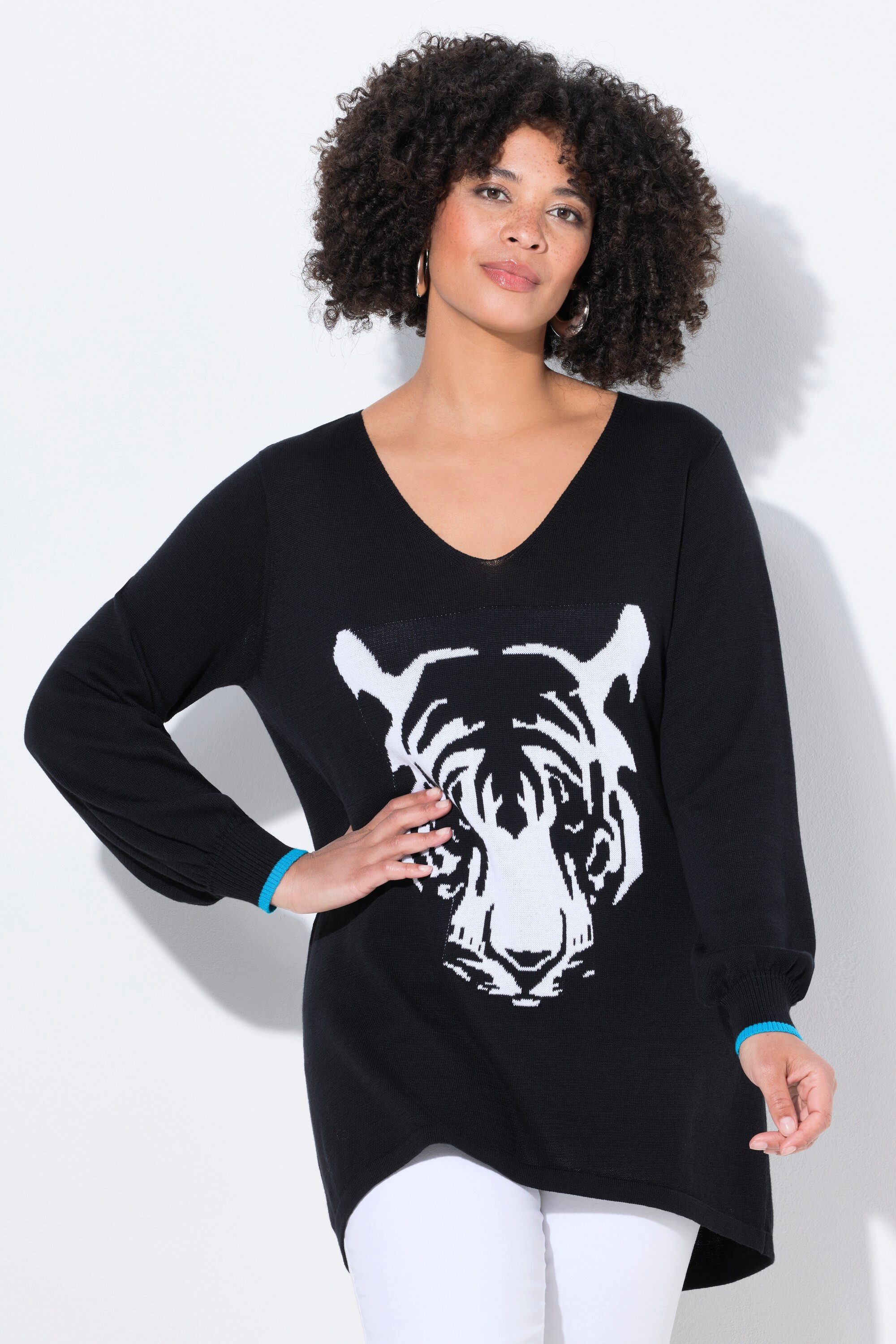 Angel of Style Rollkragenpullover Pullover bequeme Passform Tiger-Motiv günstig online kaufen