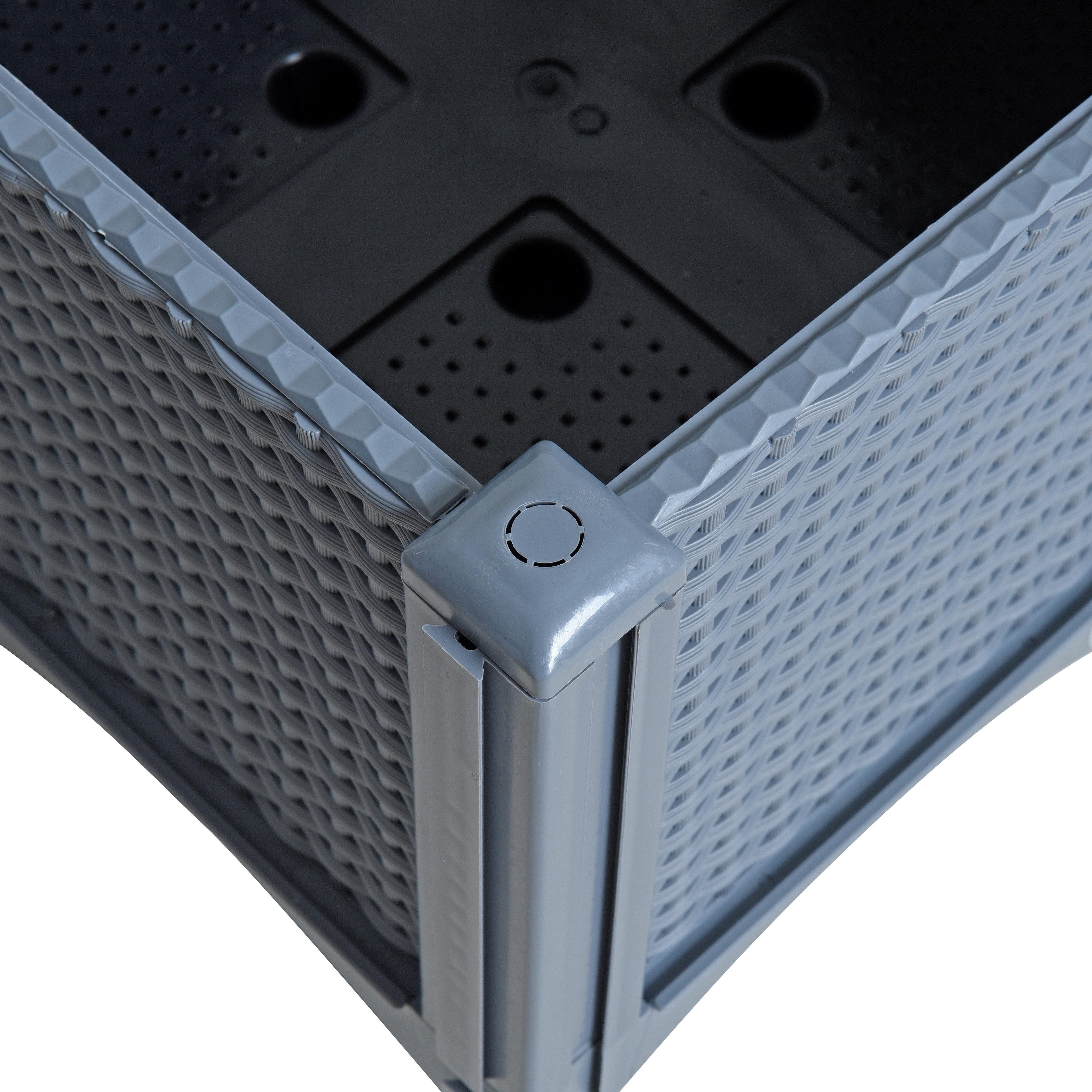 ESTEXO Hochbeet Blumenbeet Gemüsebeet 40x40x26 cm Pflanzbeet Polyrattan Grau