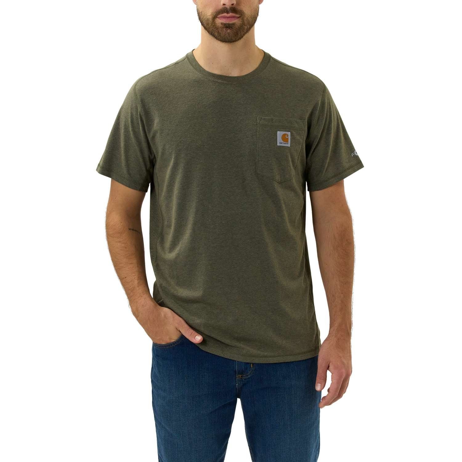 104616 (1-tlg) POCKET T-Shirt FLEX T-SHIRTS tomato Carhartt Carhartt S/S cherry FORCE