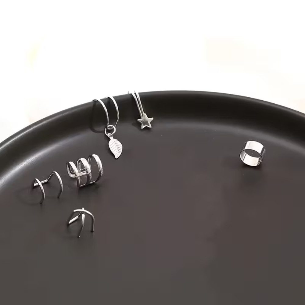 XCOAST Ohrring-Set 11-teiliges Ohr-Cuffs Set Silber – Clip-Ohrringe ohne Piercing (vielseitig kombinierbar, 11-teiliges Set), schmuck set geschenk damen