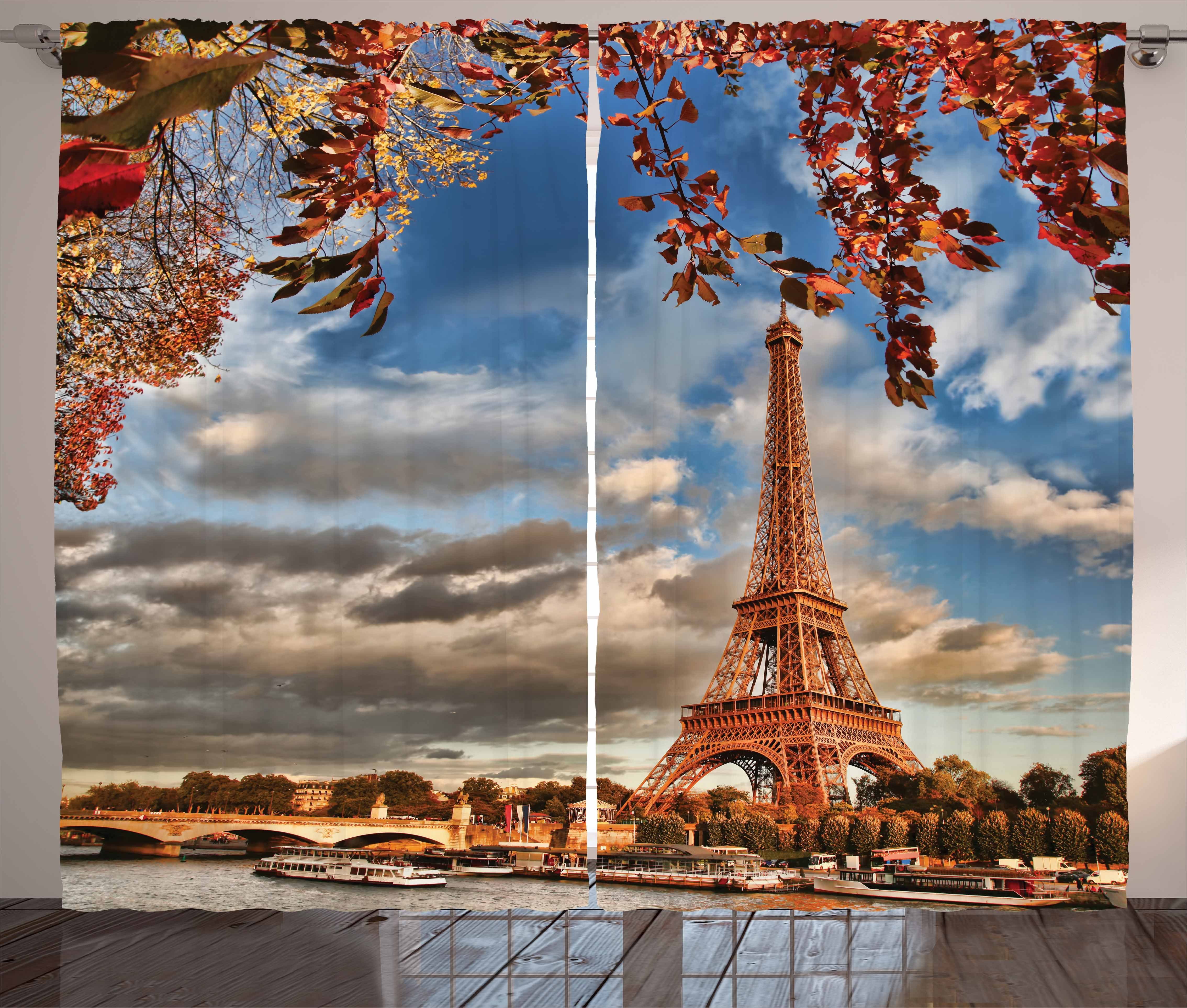 Schlafzimmer Abakuhaus, mit Vorhang und des Eiffel Paris Schlaufen Herbstes Haken, Schönheit anzeigen Kräuselband Gardine