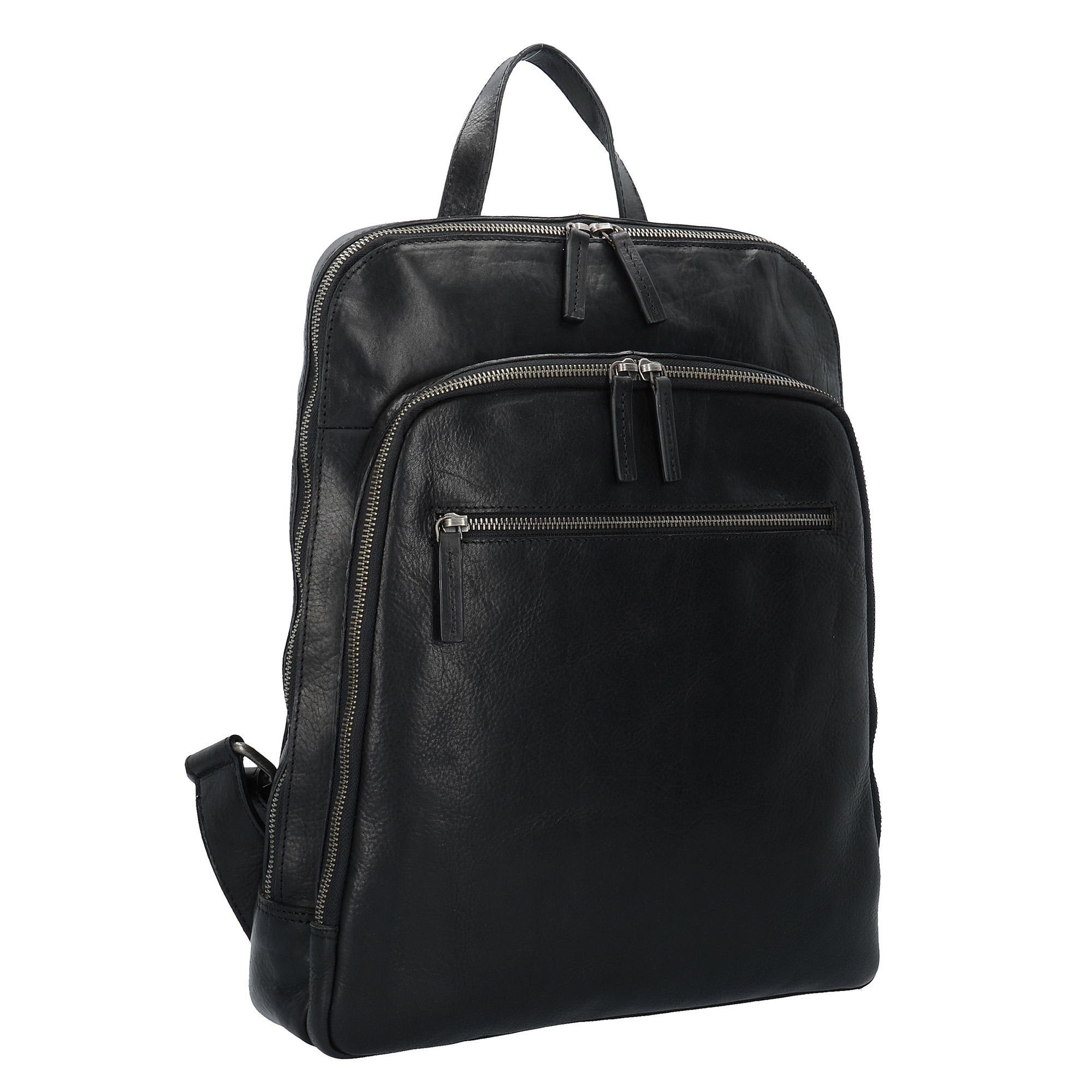 Roma, Leonhard Heyden Leder schwarz Laptoprucksack