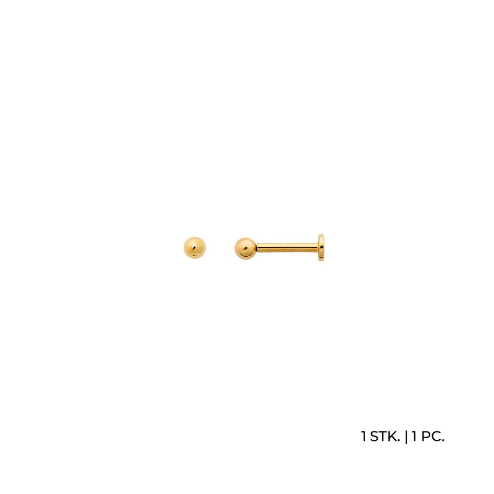 XENOX Single-Ohrstecker XG14K8008G, schlicht Goldkugel