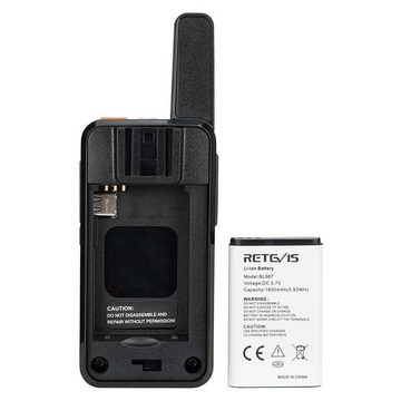 Retevis Walkie Talkie RB667, Wiederaufladbar USB C,1600 mAh VOX, für Schule,Hotel (10 Stück)