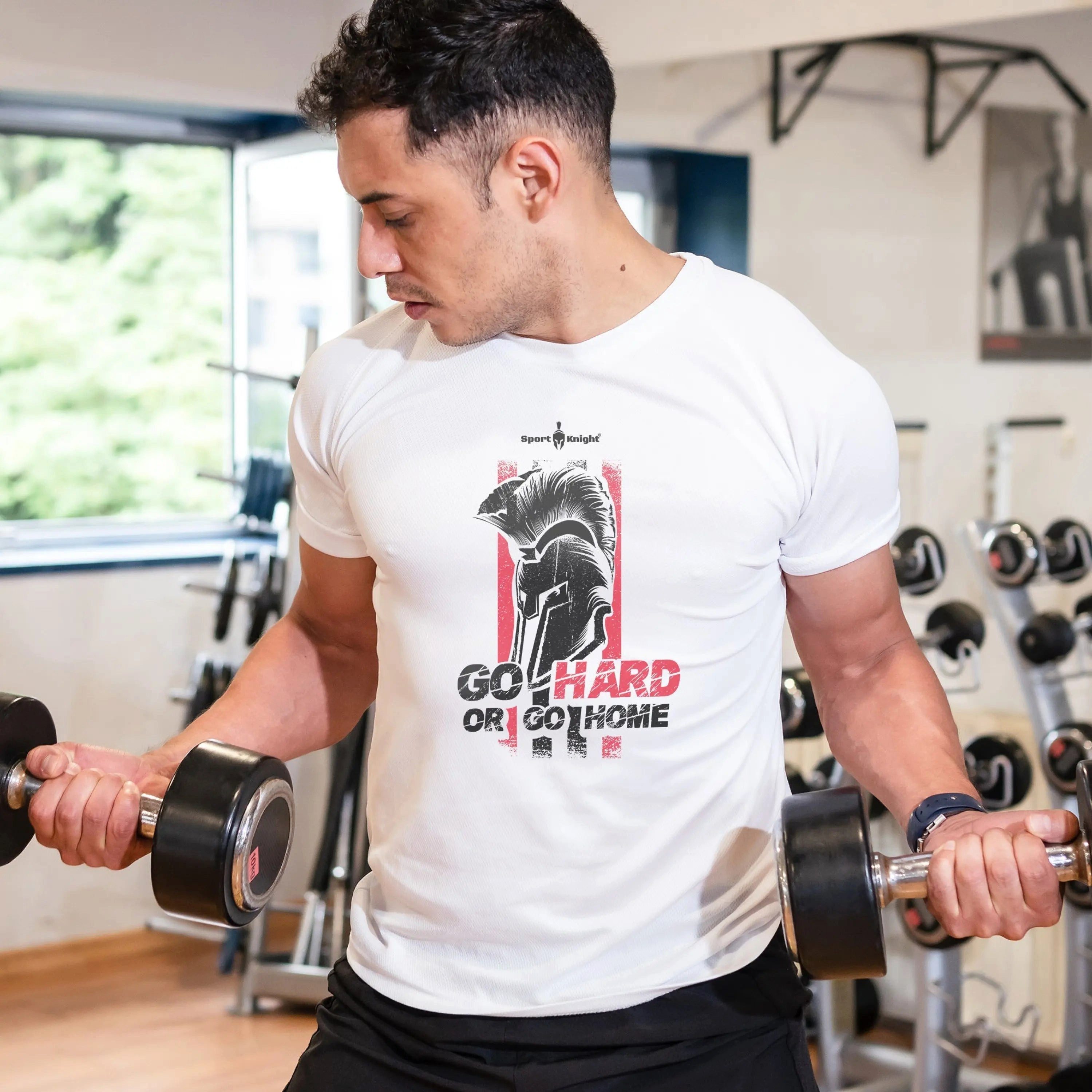 Sport-Knight® T-Shirt Sport-Knight® Herren Fitness T-Shirt "Go Hard or Go Home"