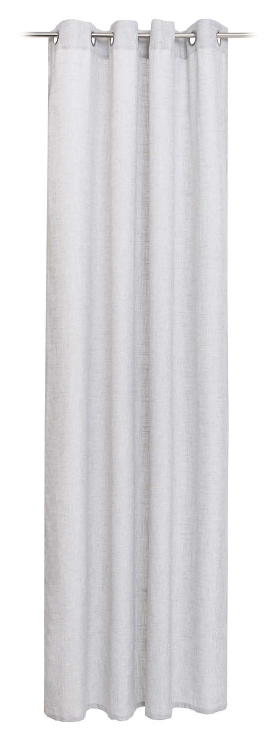 Vorhang LINEA, Ösenvorhang, Grau, L 245 x B 140 cm, Gözze, Ösen, halbtransparent | Fertiggardinen