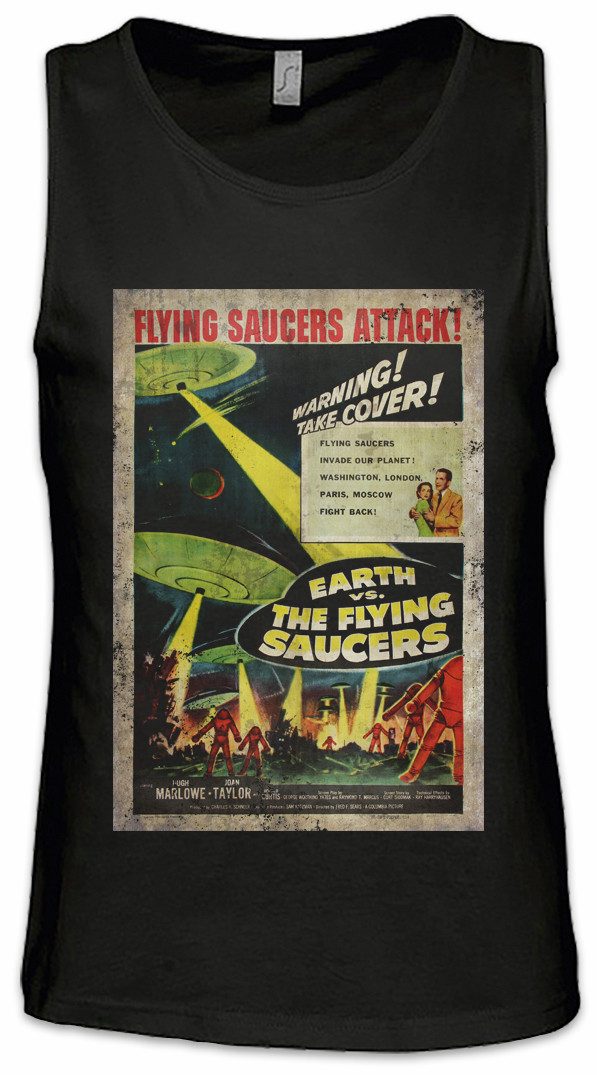 Tanktop Earth Vs. Flying Saucers I Ärmelloses T-Shirt Ufo Fliegend Untertasse