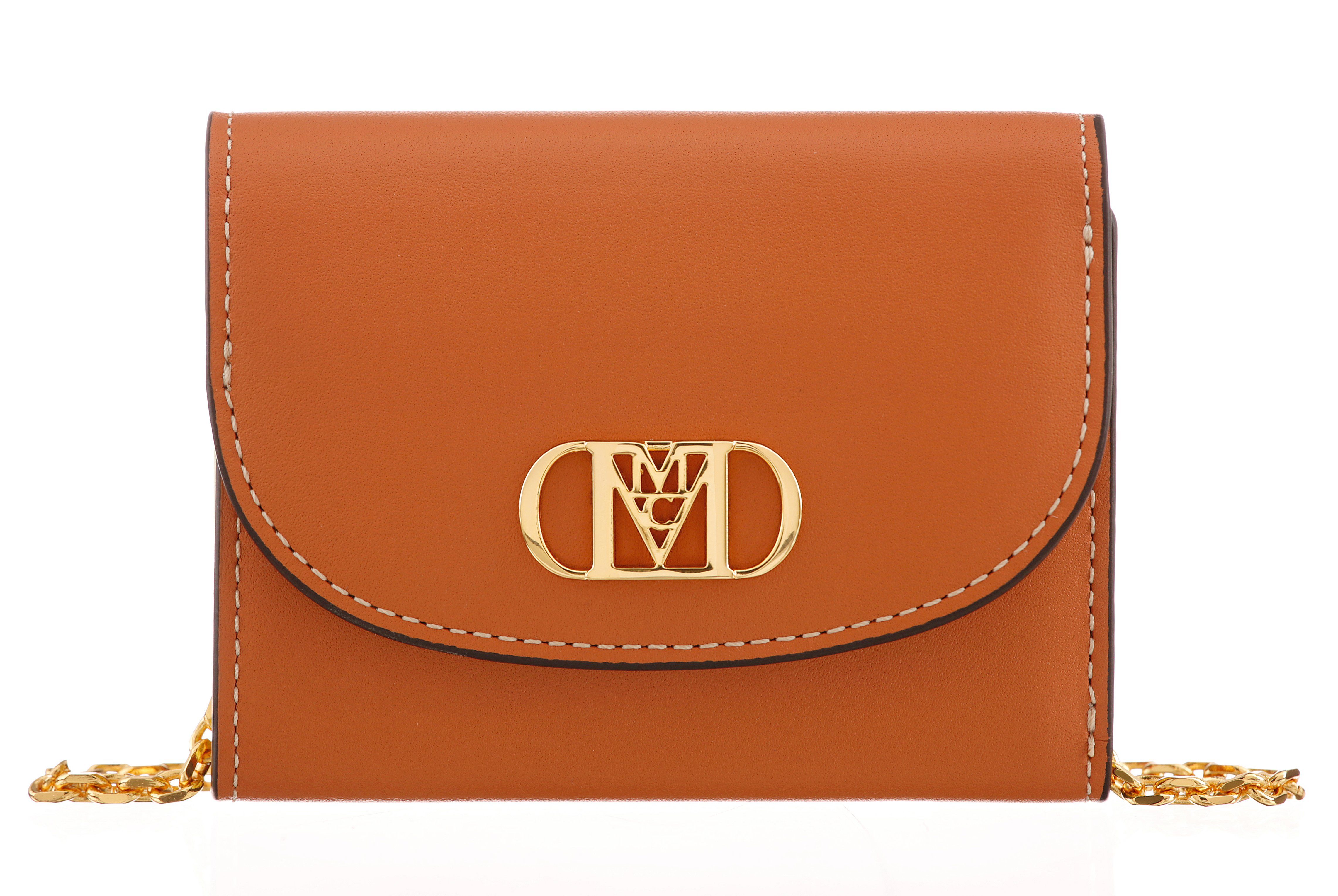 MCM Geldbörse Mini Mena Flap Wallet, mit gMCM-Logo vorne cognac