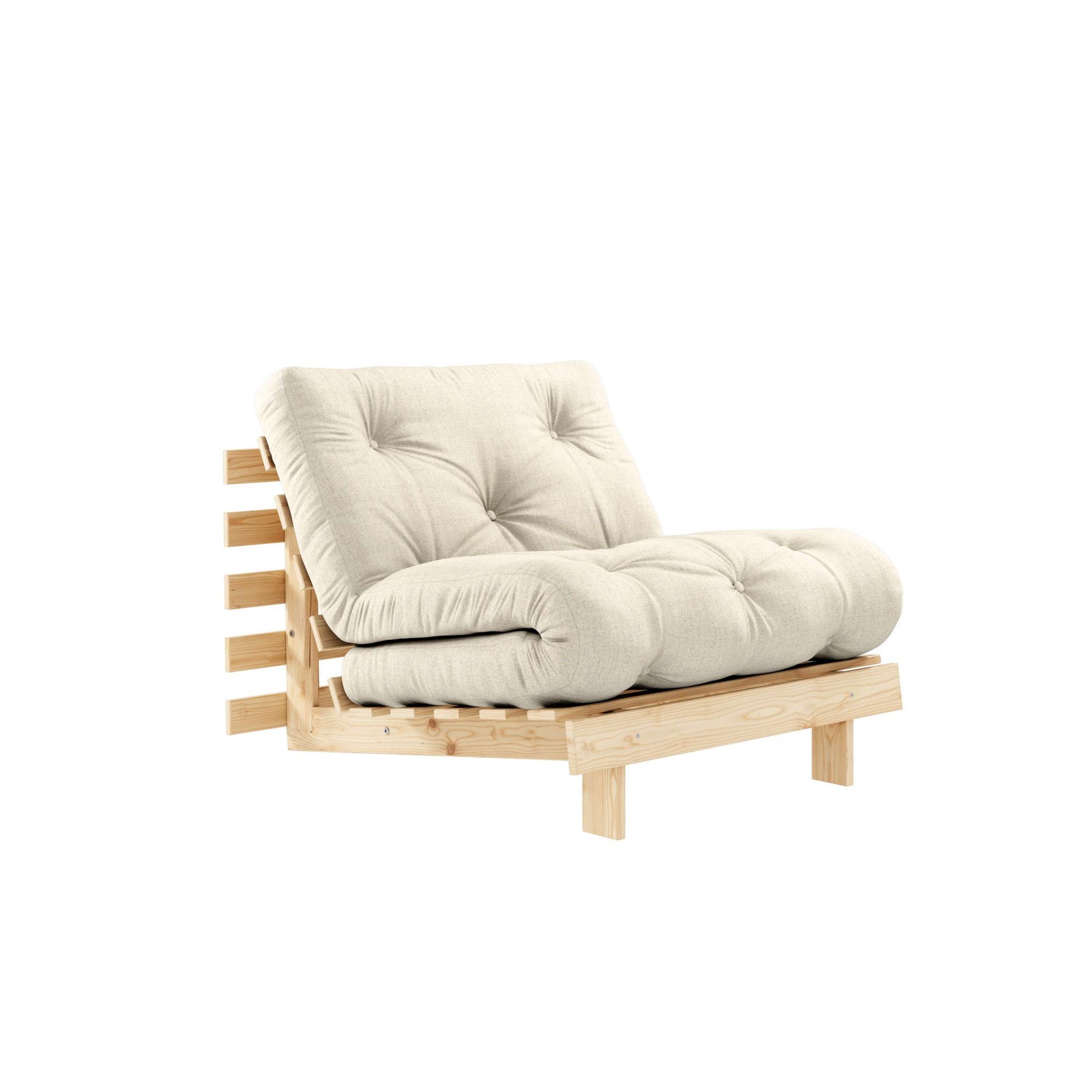 Karup Design Daybett Roots Sofa Bed, Schlafsofa, Bettfunktion, FSC®-Massivholz, B: 90 cm, Inkl. Futonmatratze. Made in Europe, minimalistisches Design