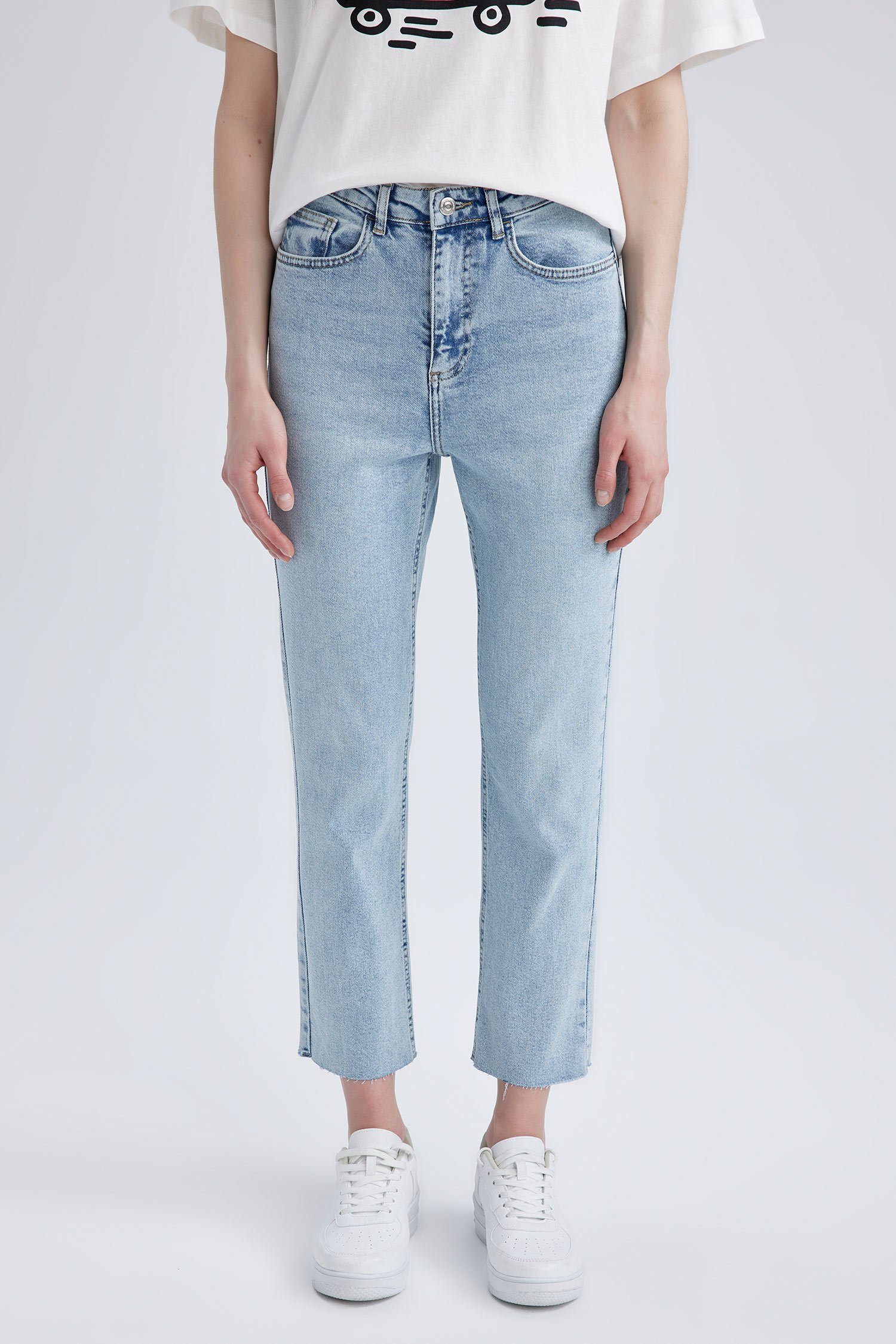 DeFacto Straight-Jeans Damen Straight-Jeans VINTAGE STRAIGHT