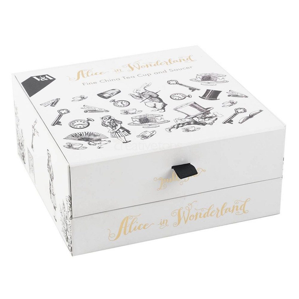 Creative Tops Tasse Alice in Wonderland, Porzellan, Geschenkbox, Weiß, Alice im Wunderland, H: 6cm