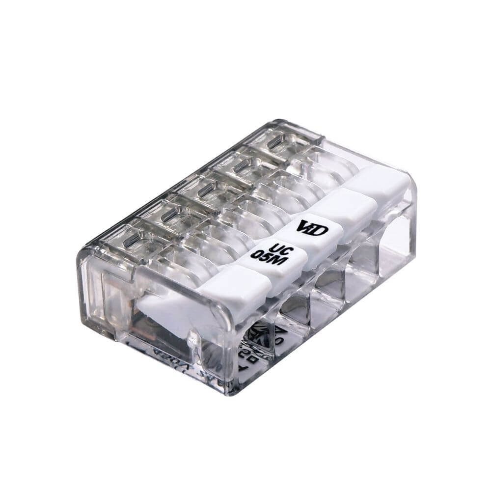 Verbindungsklemme Mini Hebelklemme UC05M, 5-polig, 0,2 - 2,5 mm²