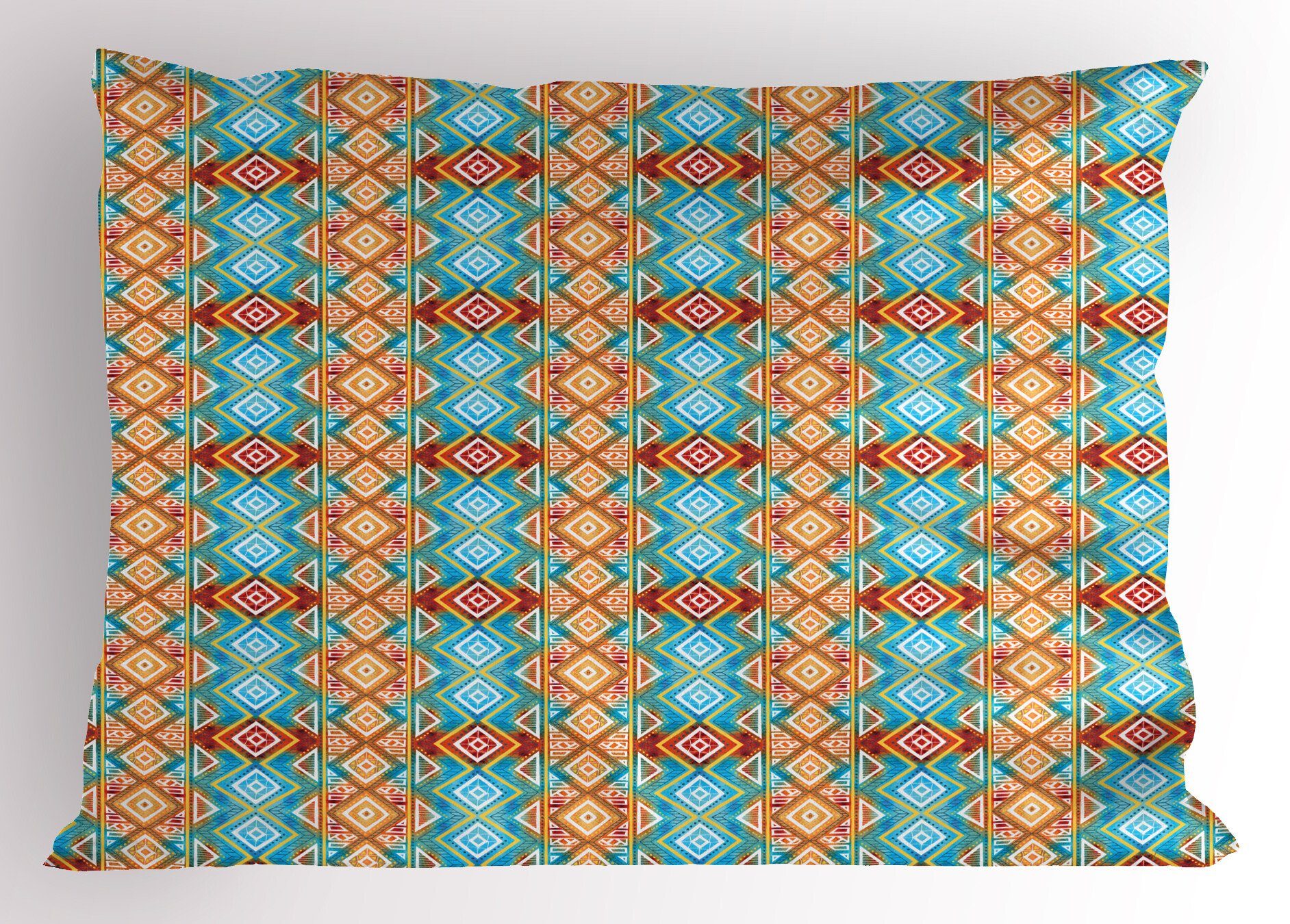 Kissenbezüge Abakuhaus Krawatten-geometrische Kopfkissenbezug, (1 Bohemien Gedruckter Standard Dekorativer Stück), Size Bunte