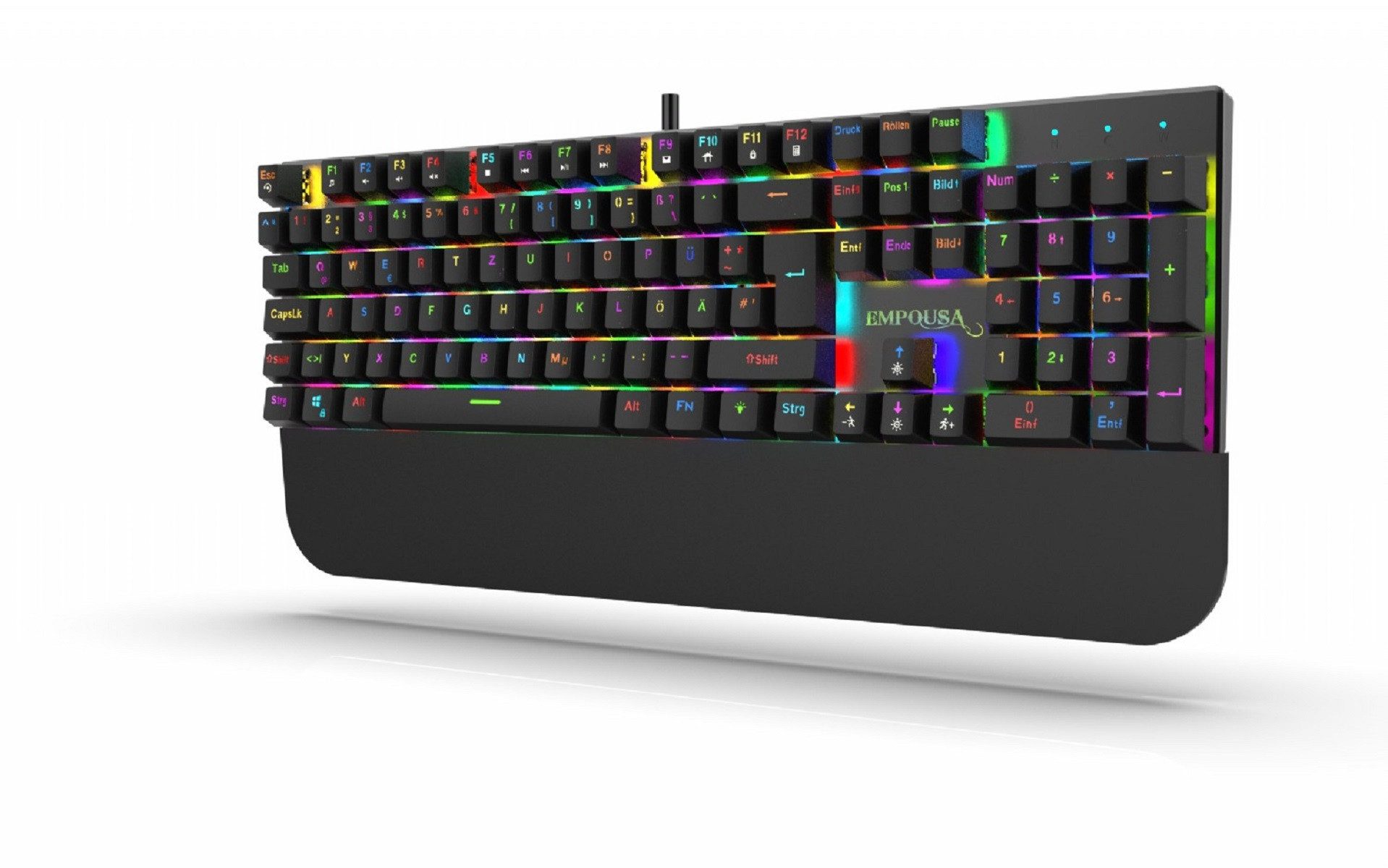 INCA mechanische Metalltastatur 18 LED Modus RGB Beleuchtung Schwarz Gaming-Tastatur