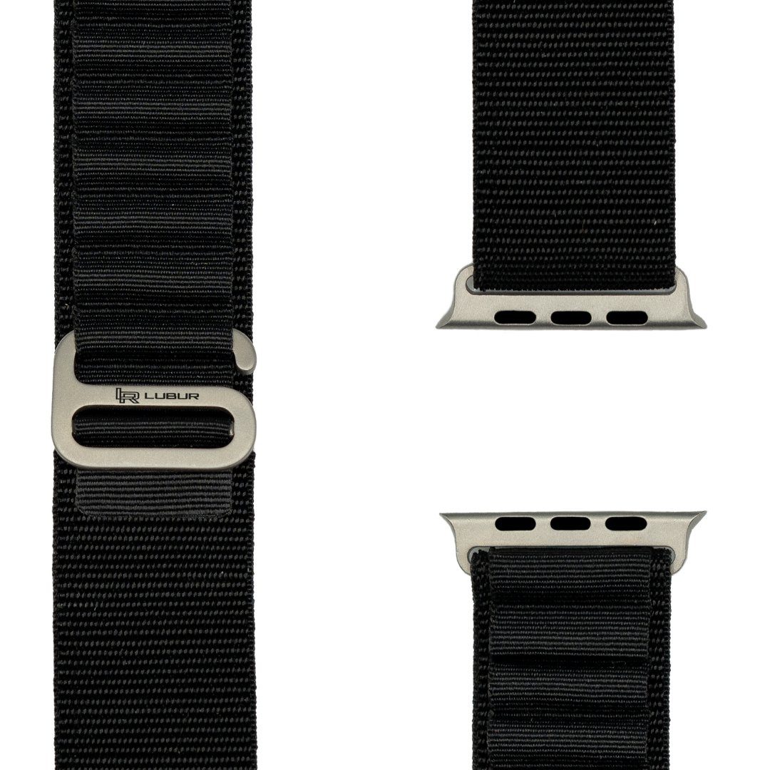 Lubur Armband Alpine Loop Armband, Aus atmungsaktiven Nylon & starkem G-Haken Schwarz