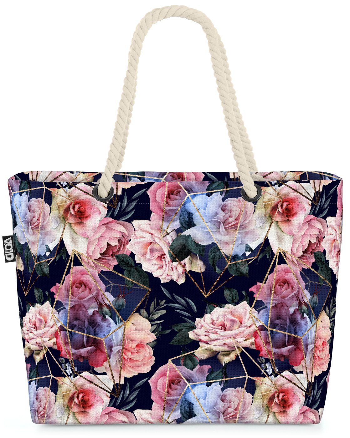 VOID Strandtasche (1-tlg), Modernes Blumendesign Beach Bag Blumen-Muster Bouquet Blüten-Blätter abtrakt